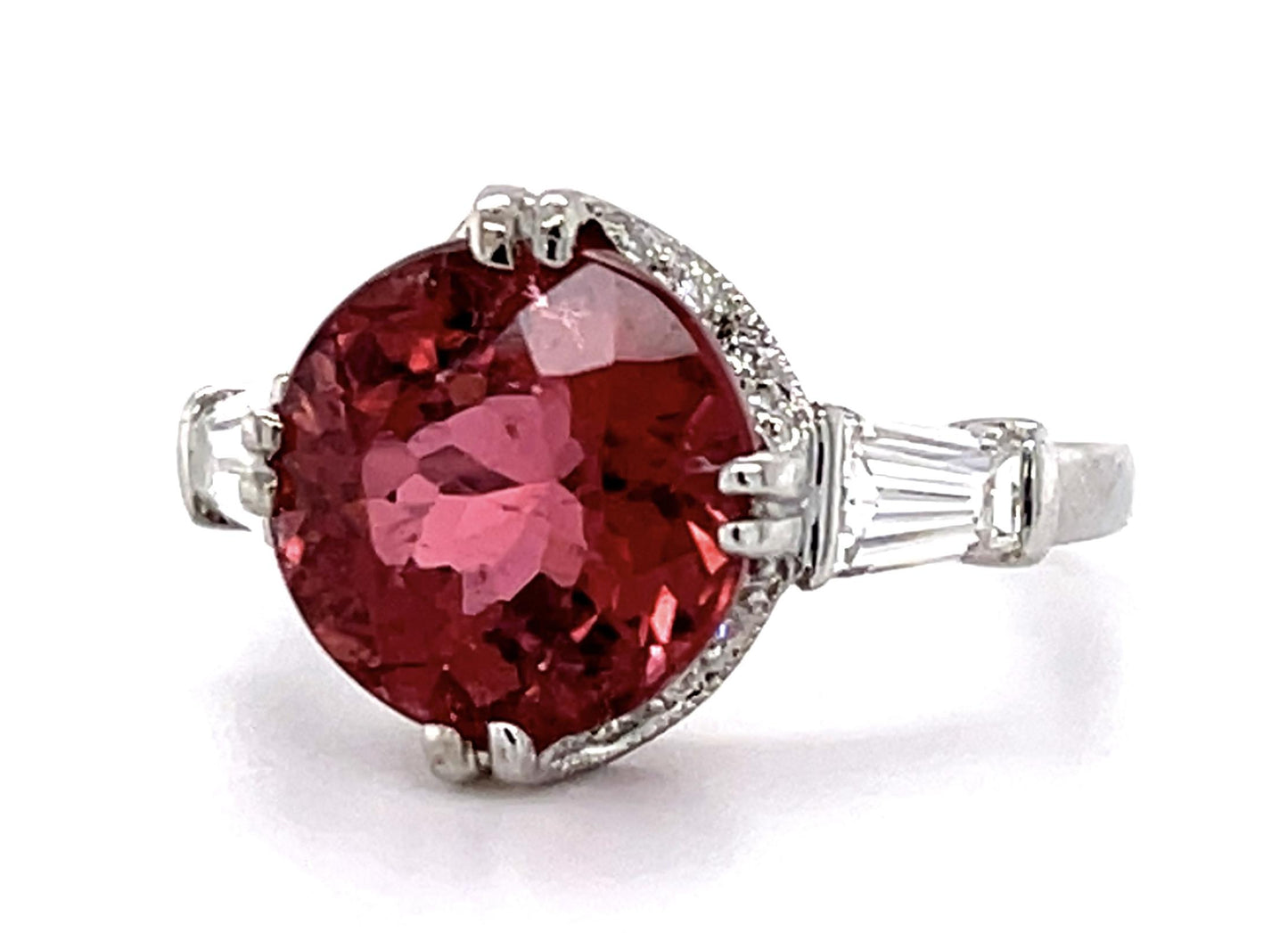 4.45ct Pink Tourmaline .84ct Diamond PT Ring
