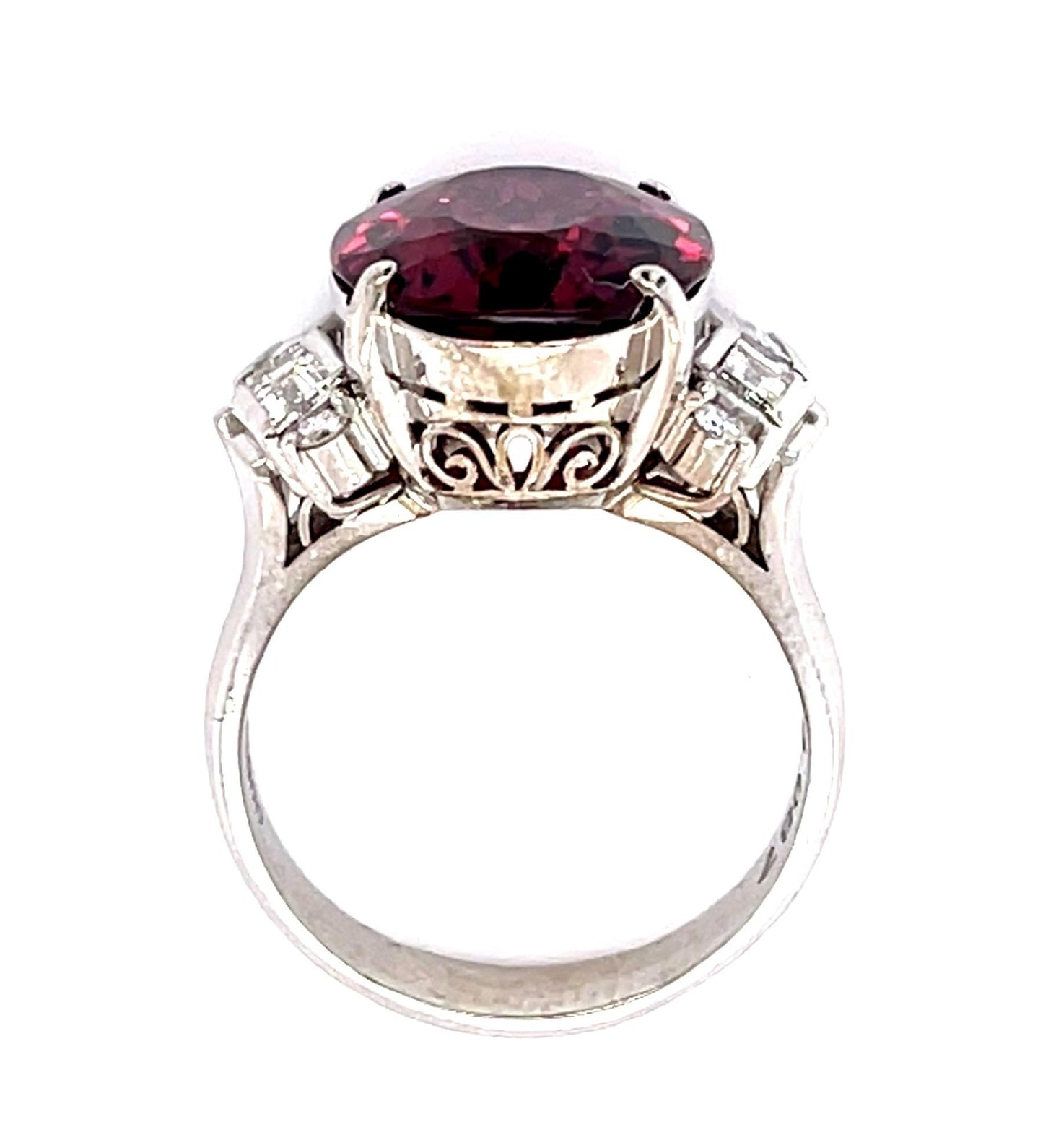 7.18ct Pink Tourmaline .87ct Diamond PT Ring (Vintage 1960s)