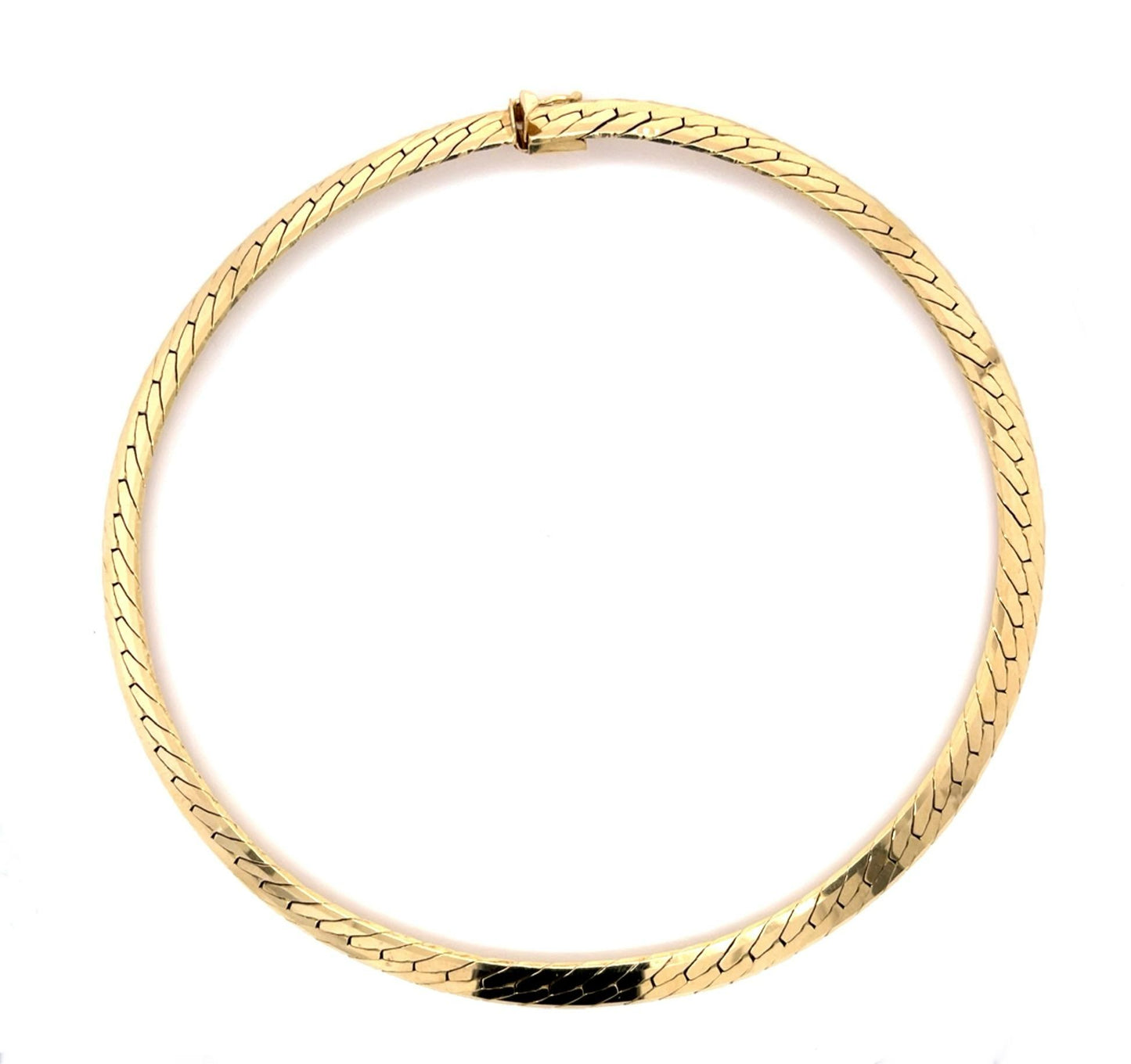 14KY Herringbone Chocker Necklace 40.35g