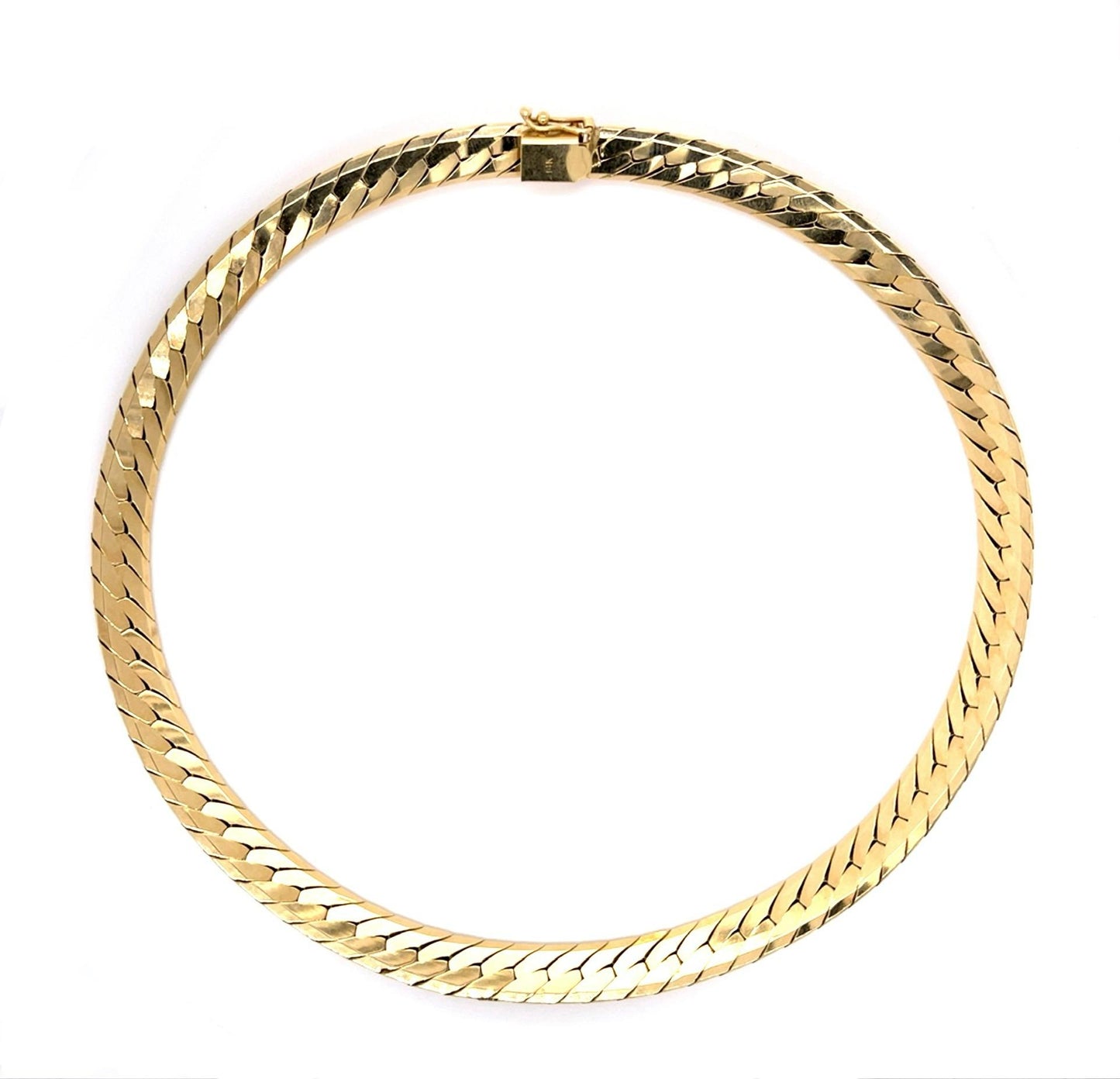 14KY Herringbone Chocker Necklace 40.35g