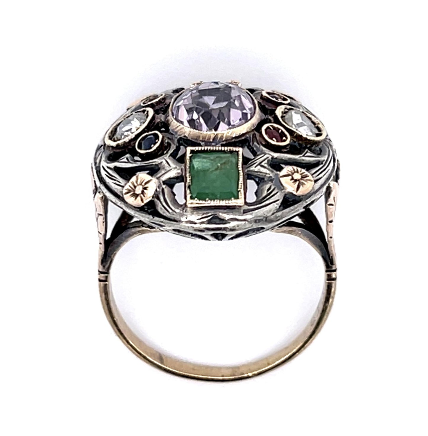 .30ct Diamond 14KY+Silver Ring (Antique 1920s)