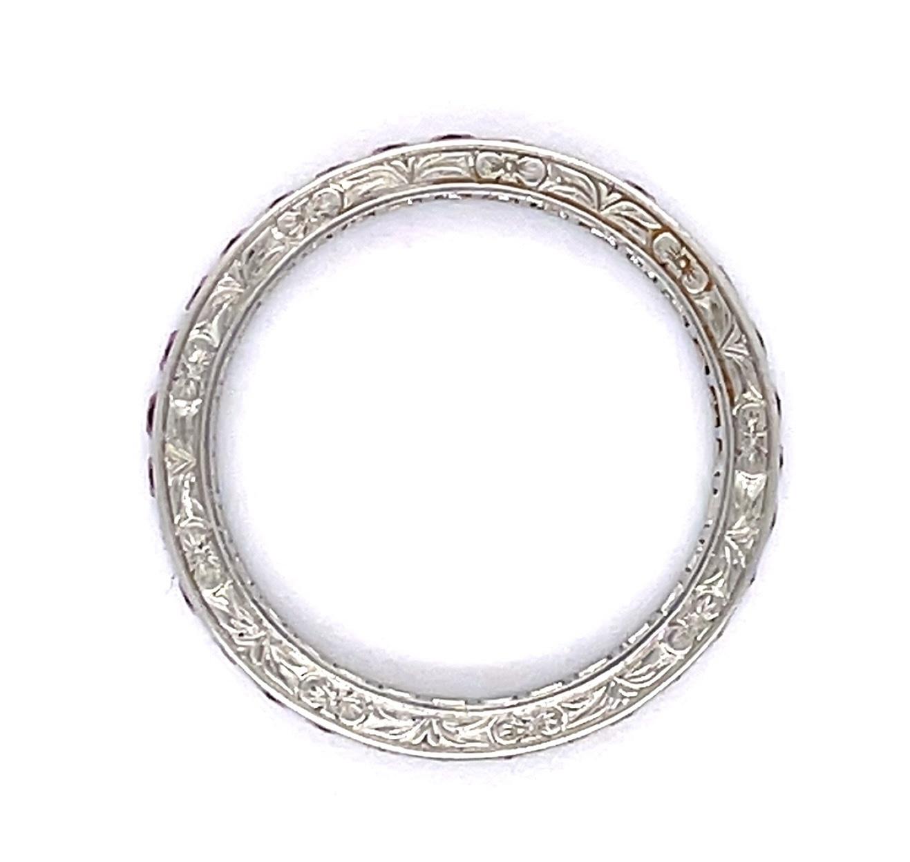 2ct French-cut Rubies PT Eternity Band