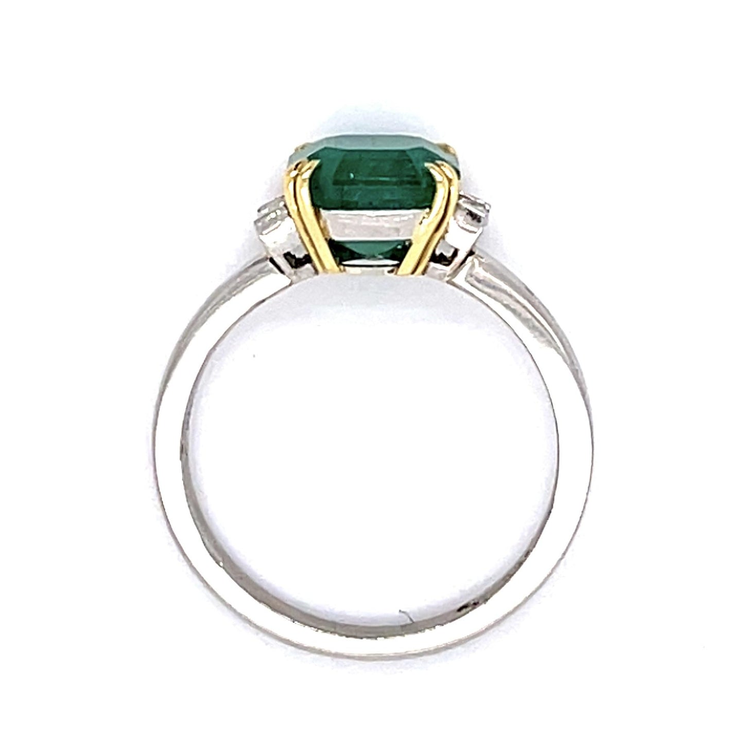 2.15ct Emerald .20ct Diamond PT Ring
