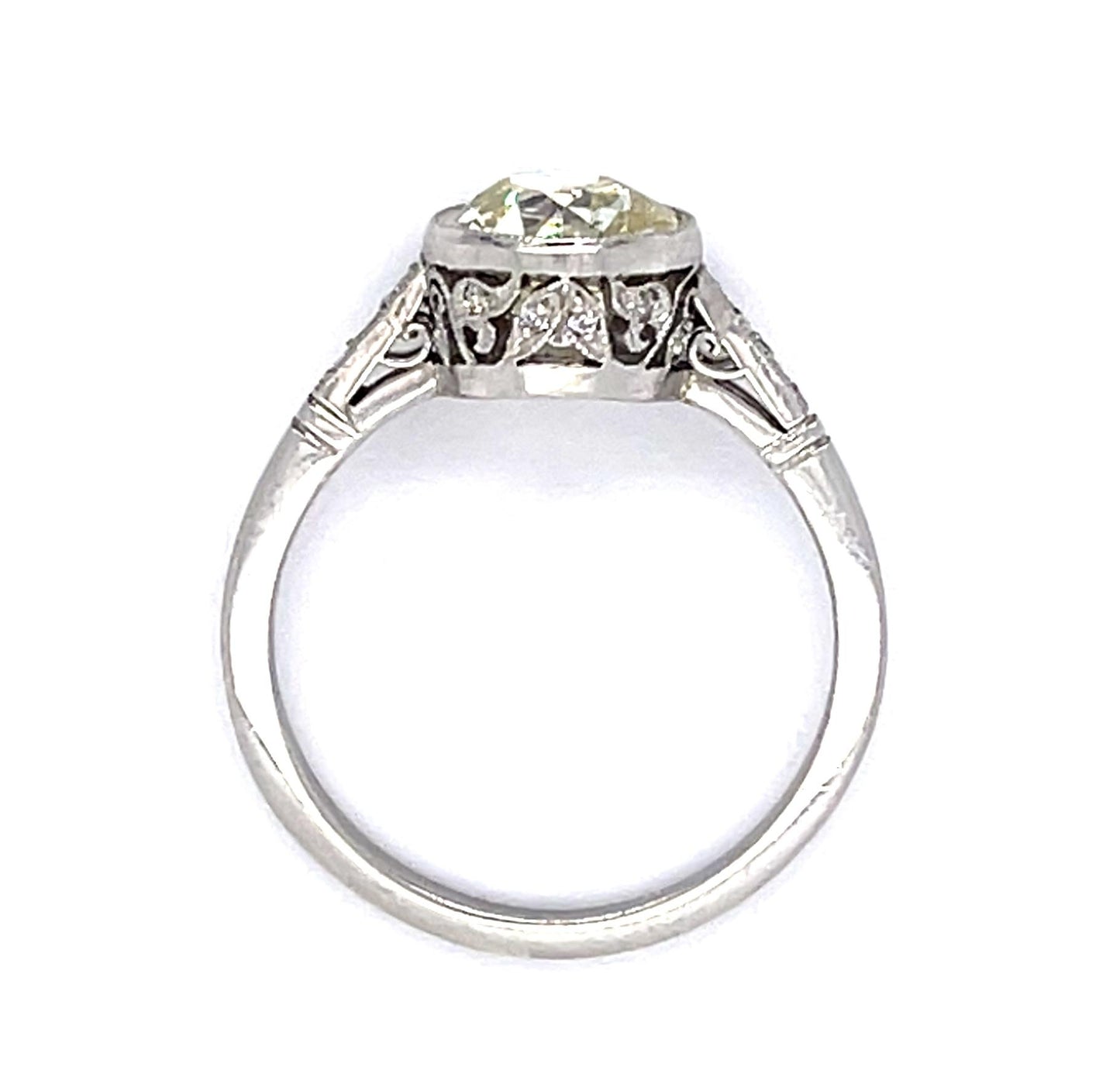 1.84ct Old European Diamond PT Handmade Ring