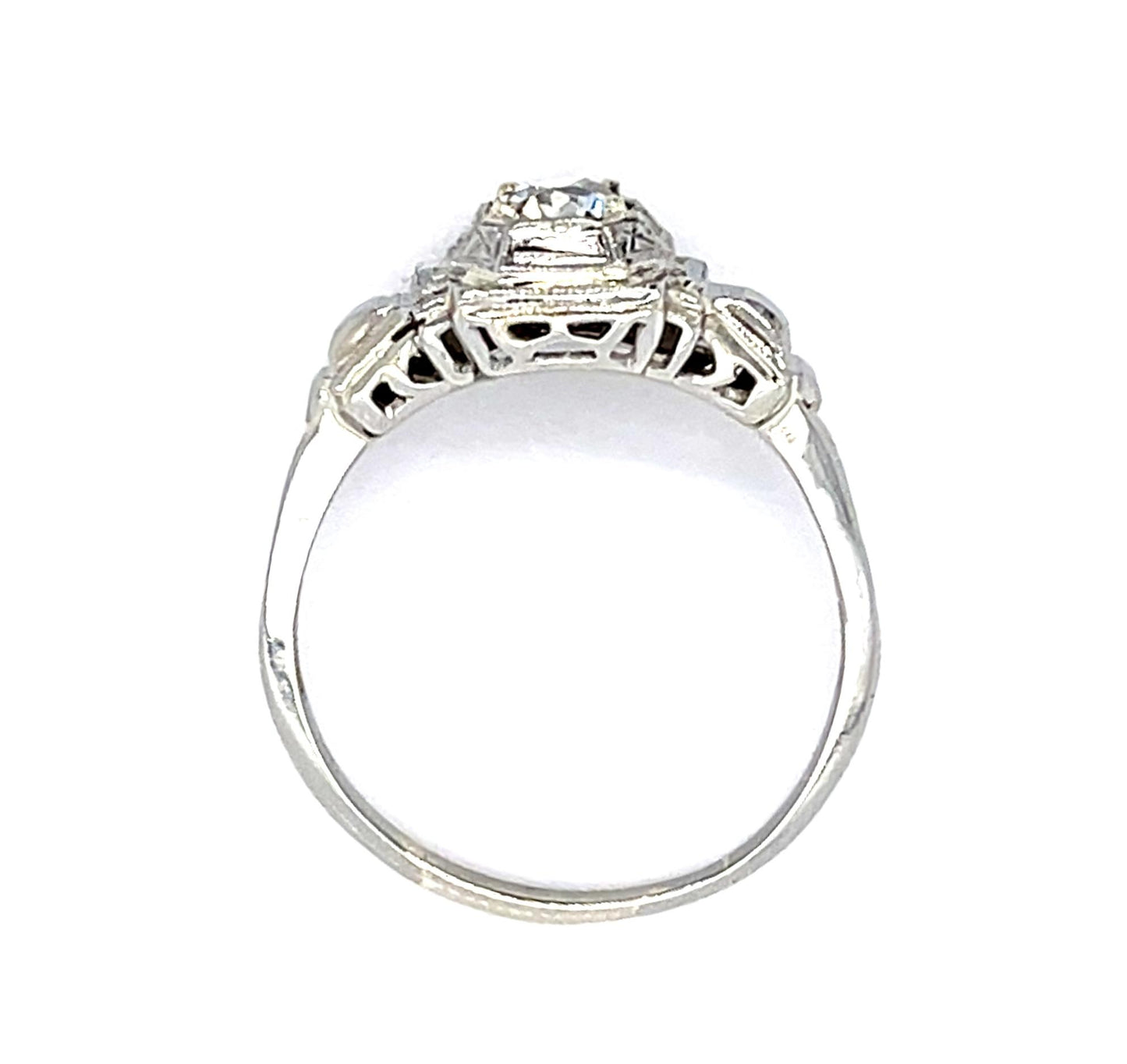 Original Art Deco .40ct Old European Diamond 18KW Ring (Vintage 1930s)