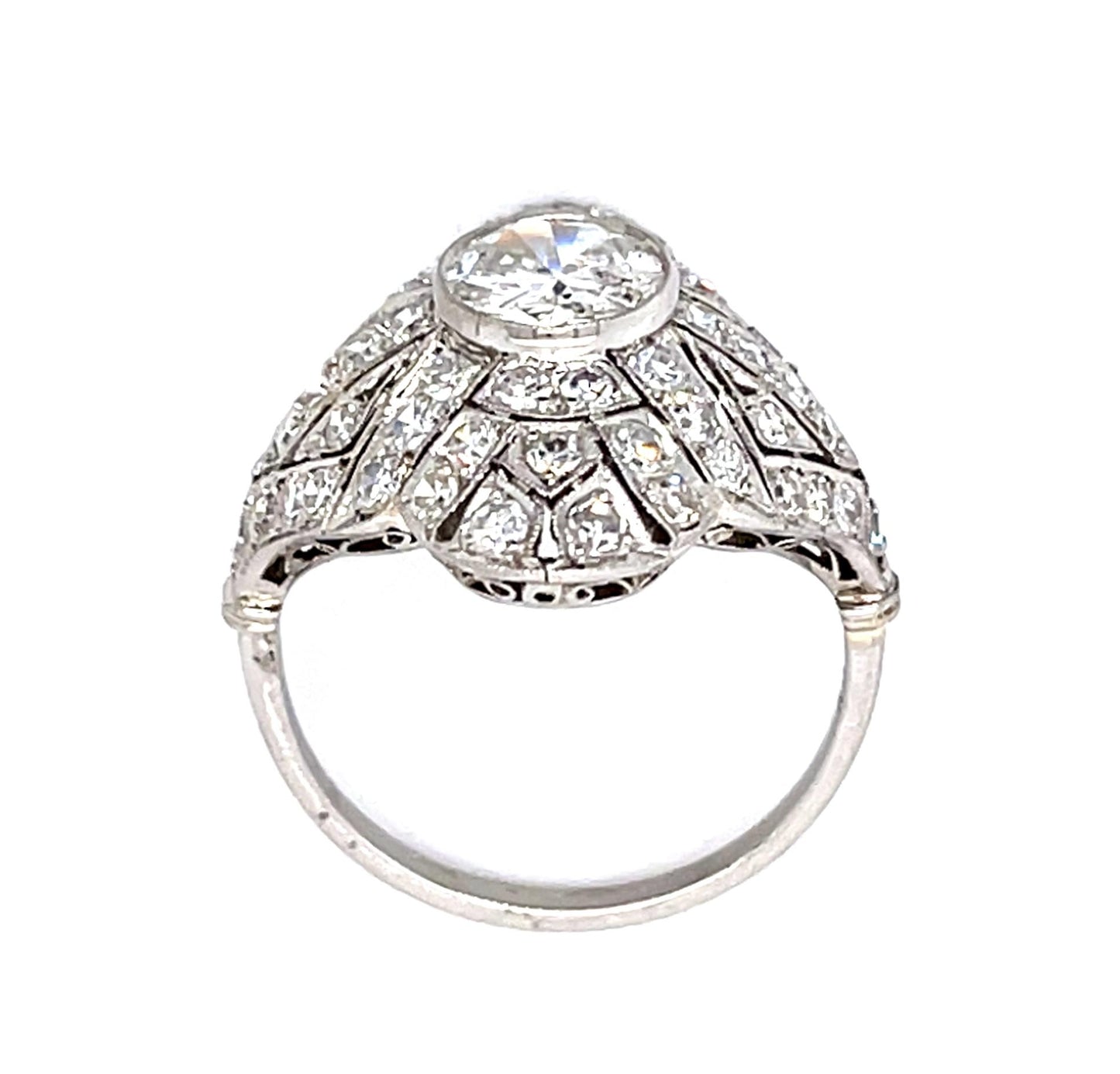 .88ct Center Diamond PT Handmade Ring 1ct SD 5.80g 7.25 Size