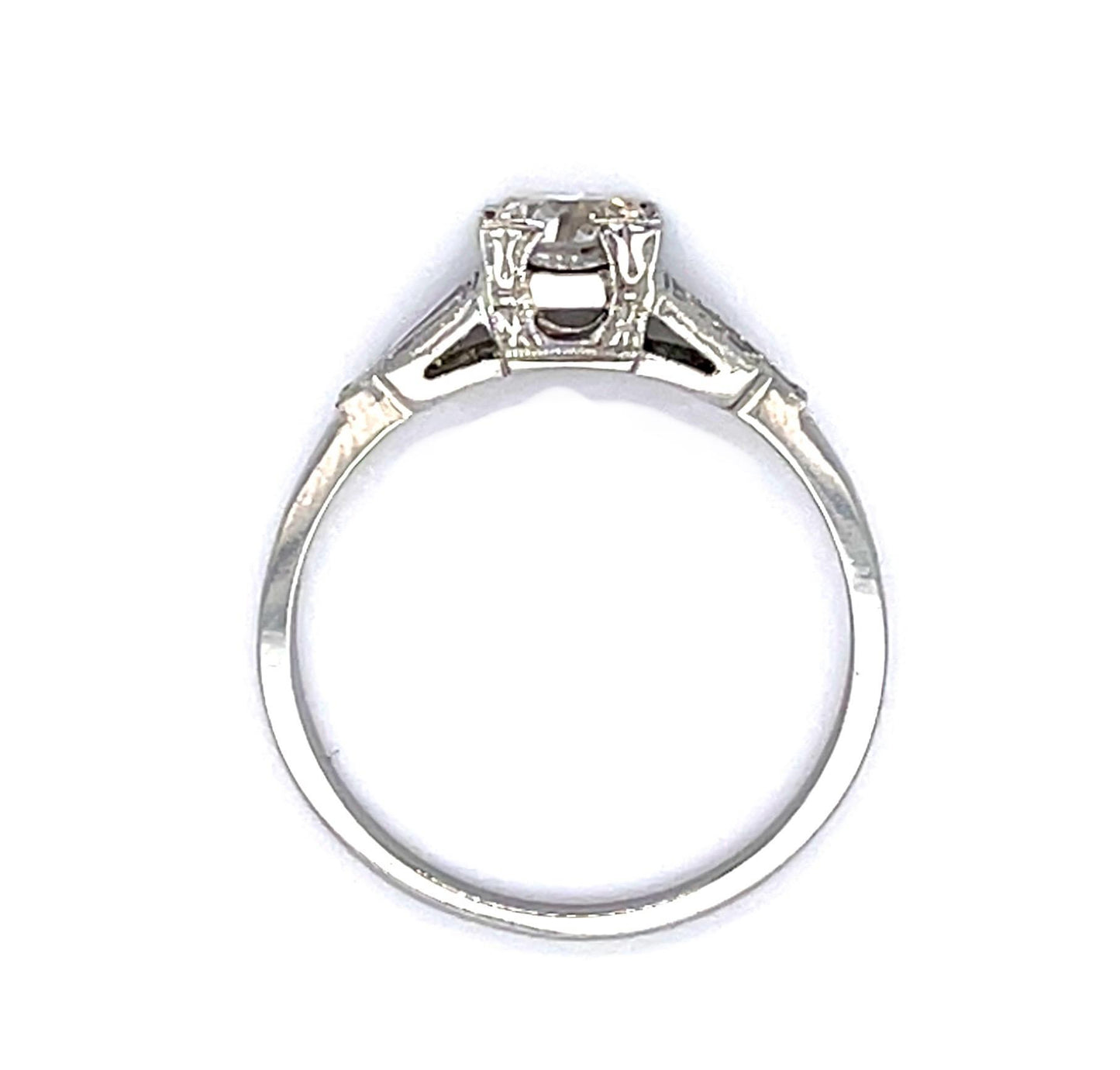 Original Art Deco .68ct Old European Diamond 18KW Ring (Vintage 1930s) .24ct Dia