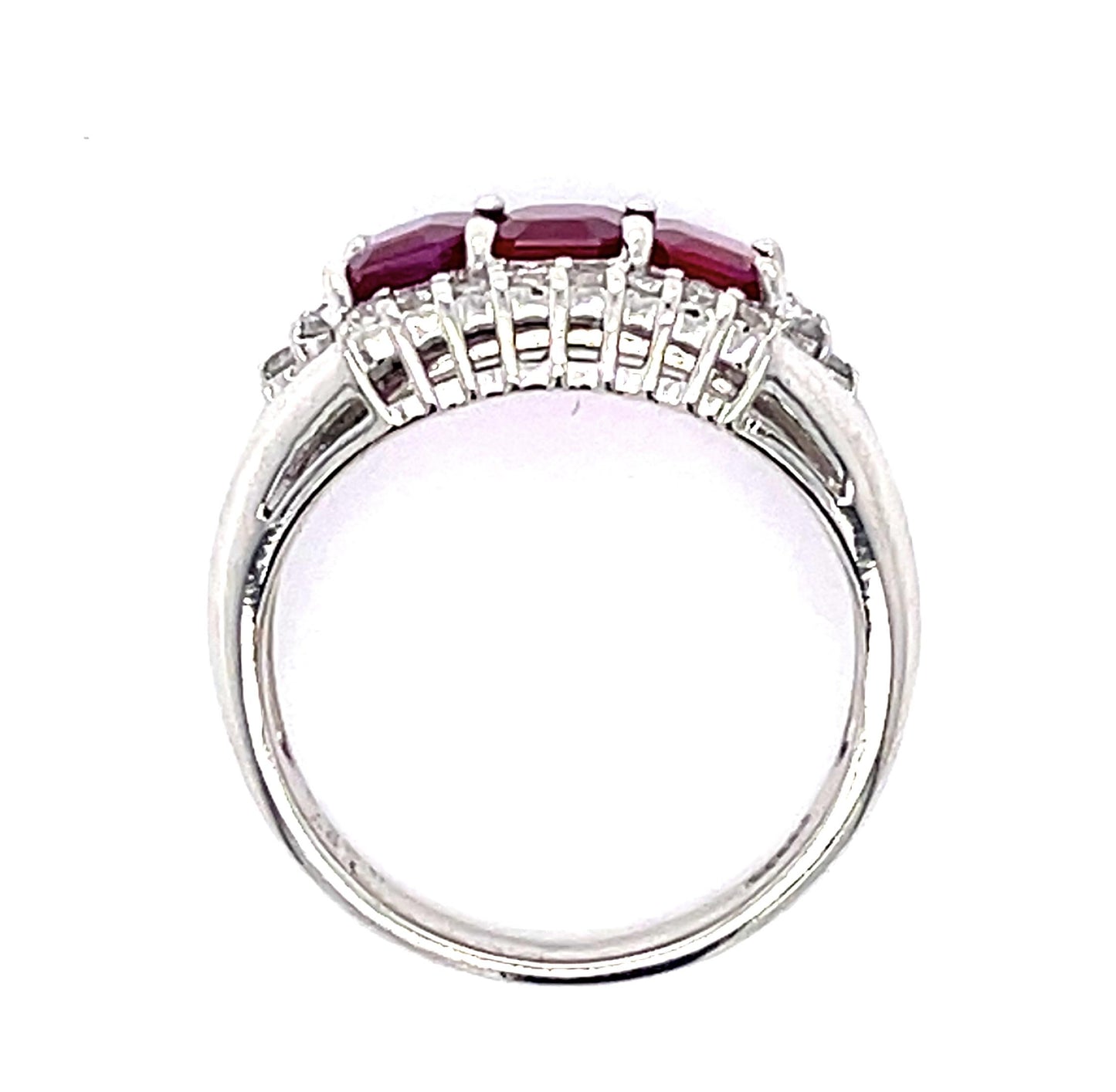 1.87ct Ruby .20ct Diamond Platinum Ring
