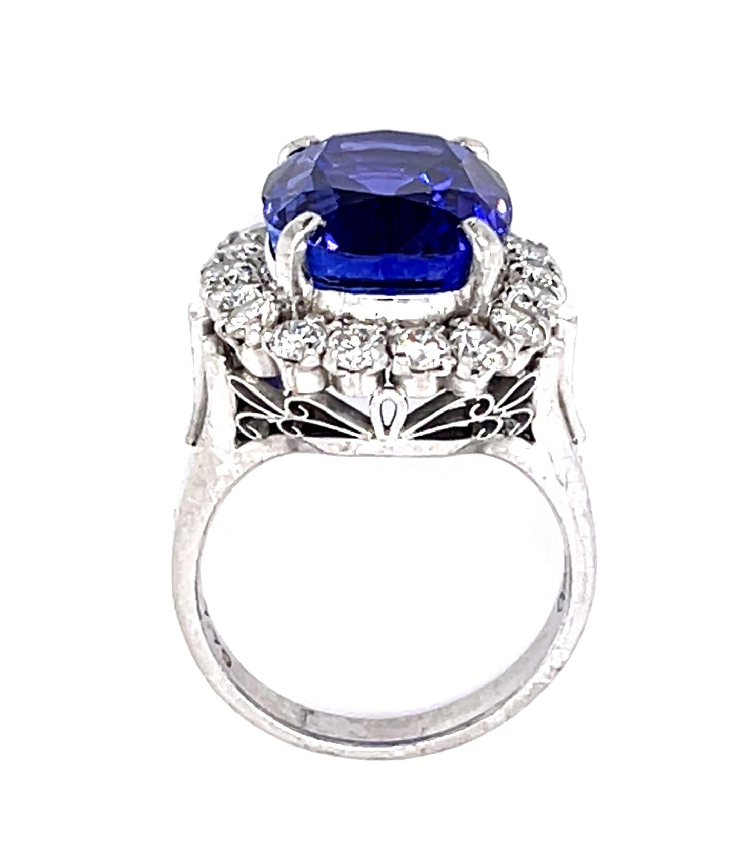 7.79ct Tanzanite .93ct Diamond Platinum Ring