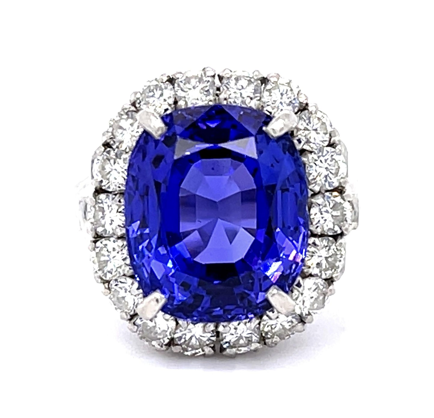 7.79ct Tanzanite .93ct Diamond Platinum Ring
