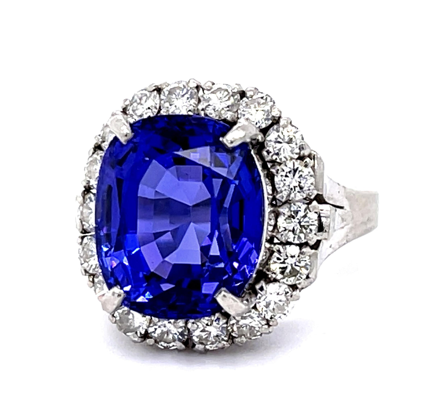 7.79ct Tanzanite .93ct Diamond Platinum Ring