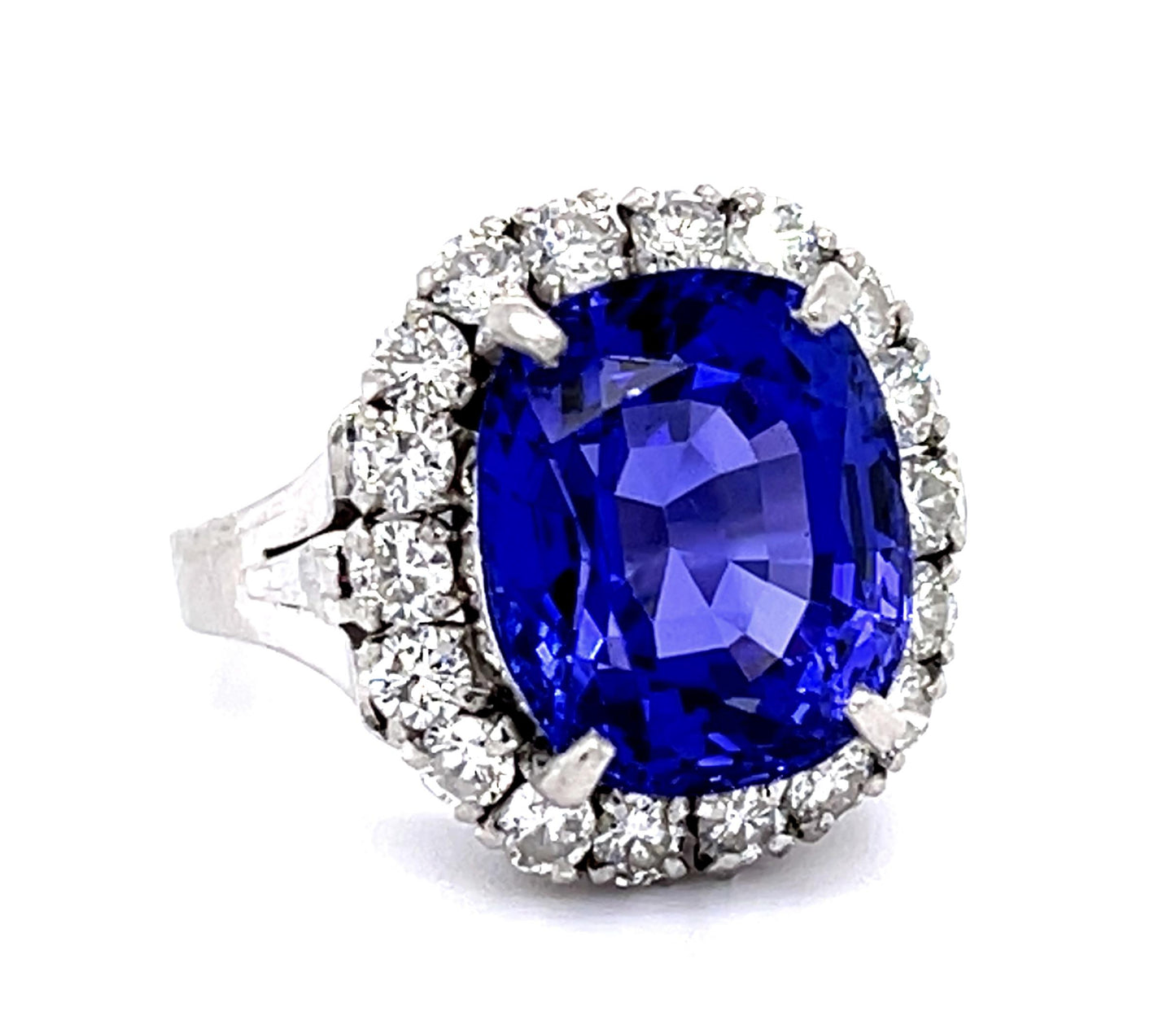 7.79ct Tanzanite .93ct Diamond Platinum Ring