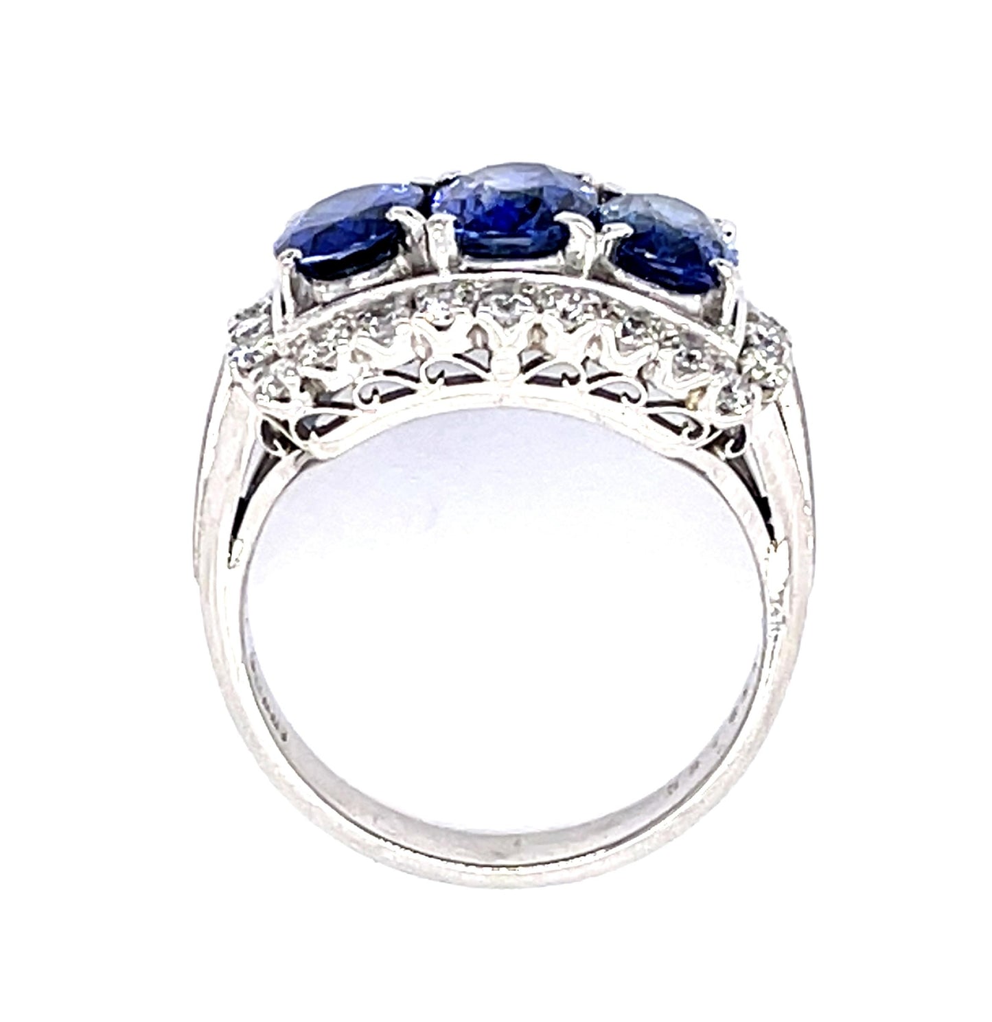 1.03ct+1.31ct+.99ct (Three Sapphires) Platinum Three Stone Ring