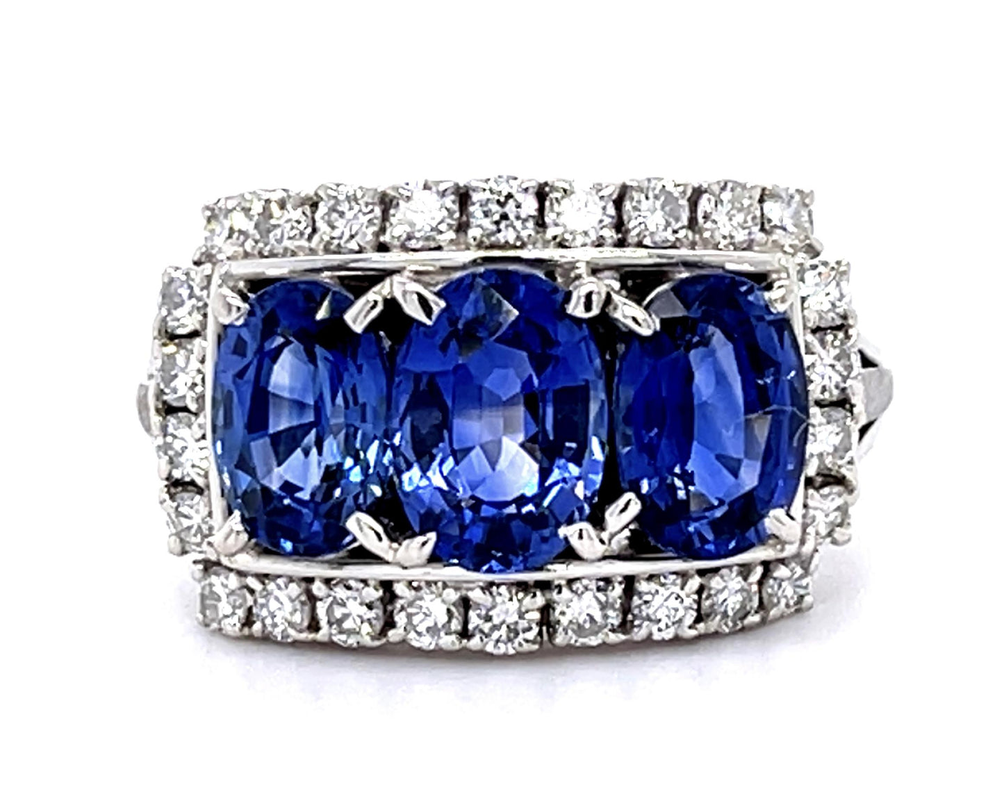 1.03ct+1.31ct+.99ct (Three Sapphires) Platinum Three Stone Ring