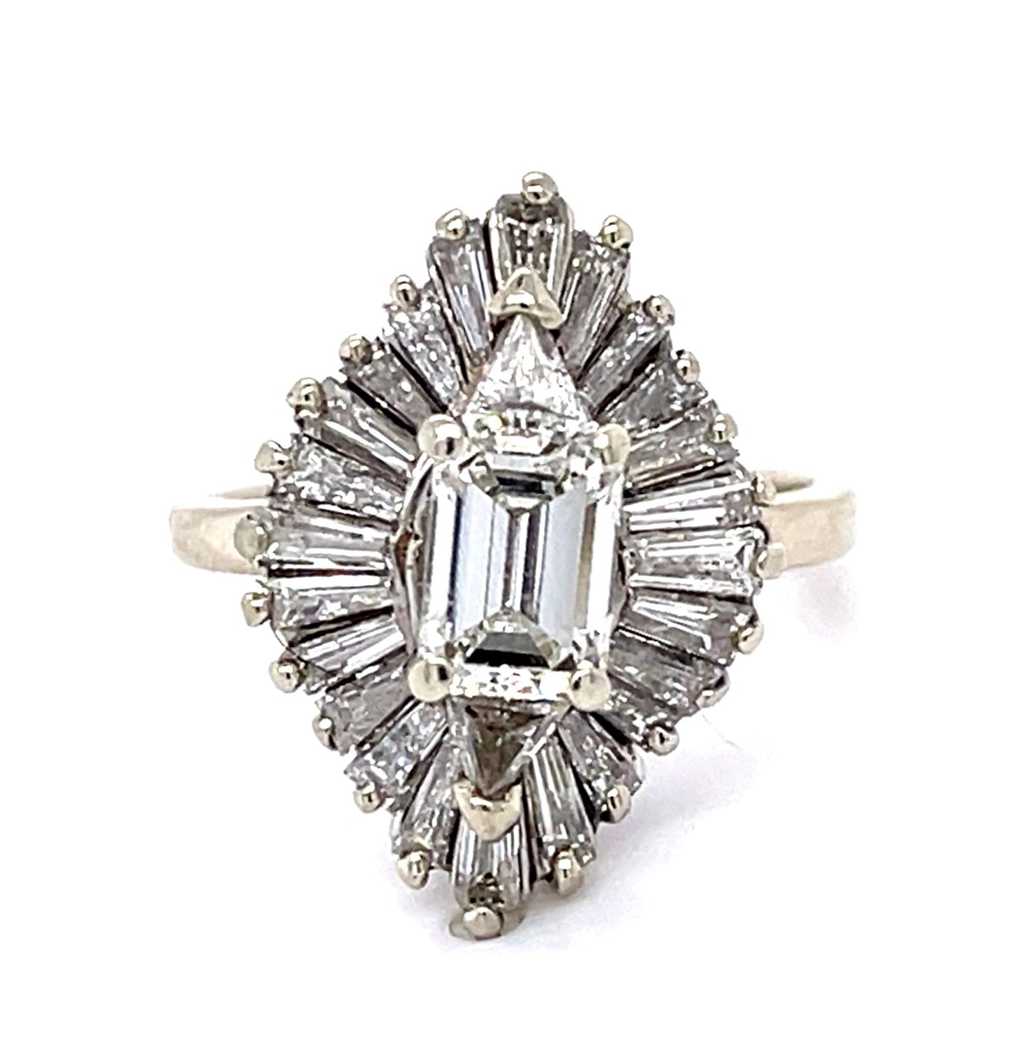 .75ct Emerald-cut Diamond 14KW Ring (Vintage 1960s) 1ct SD