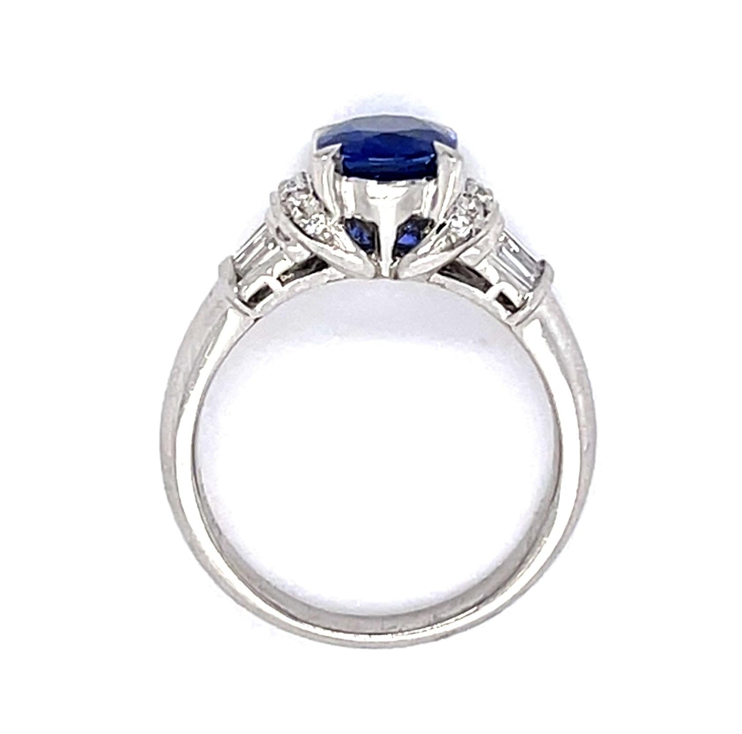 1.78ct Sapphire .35ct Diamond Platinum Ring