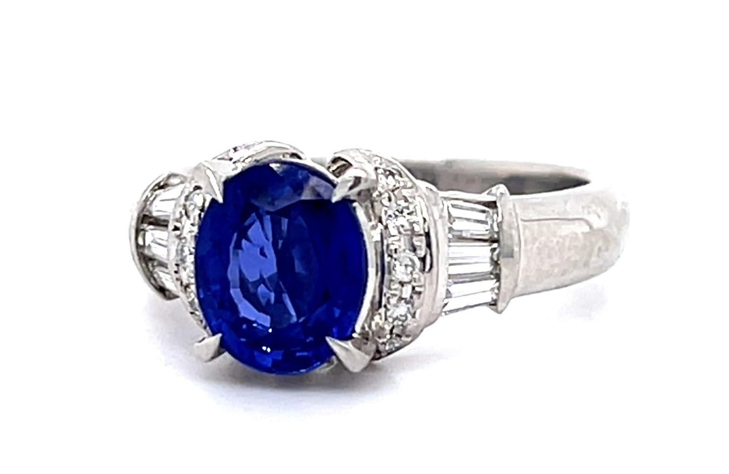 1.78ct Sapphire .35ct Diamond Platinum Ring