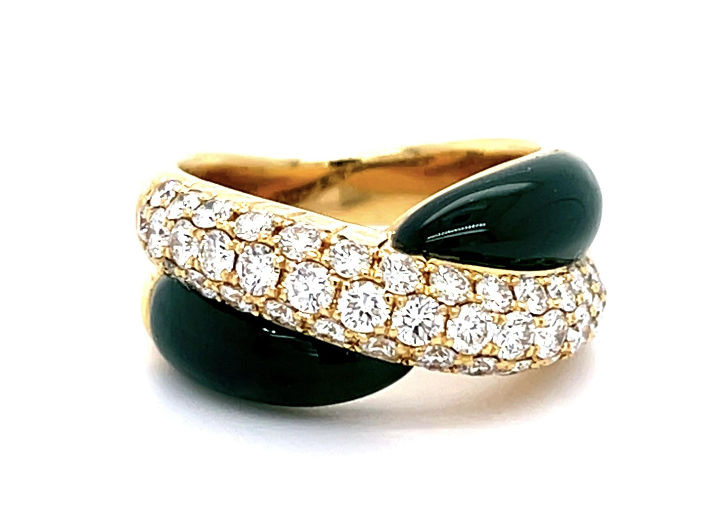 1.38ct Diamond 18KY Crossover Ring Band