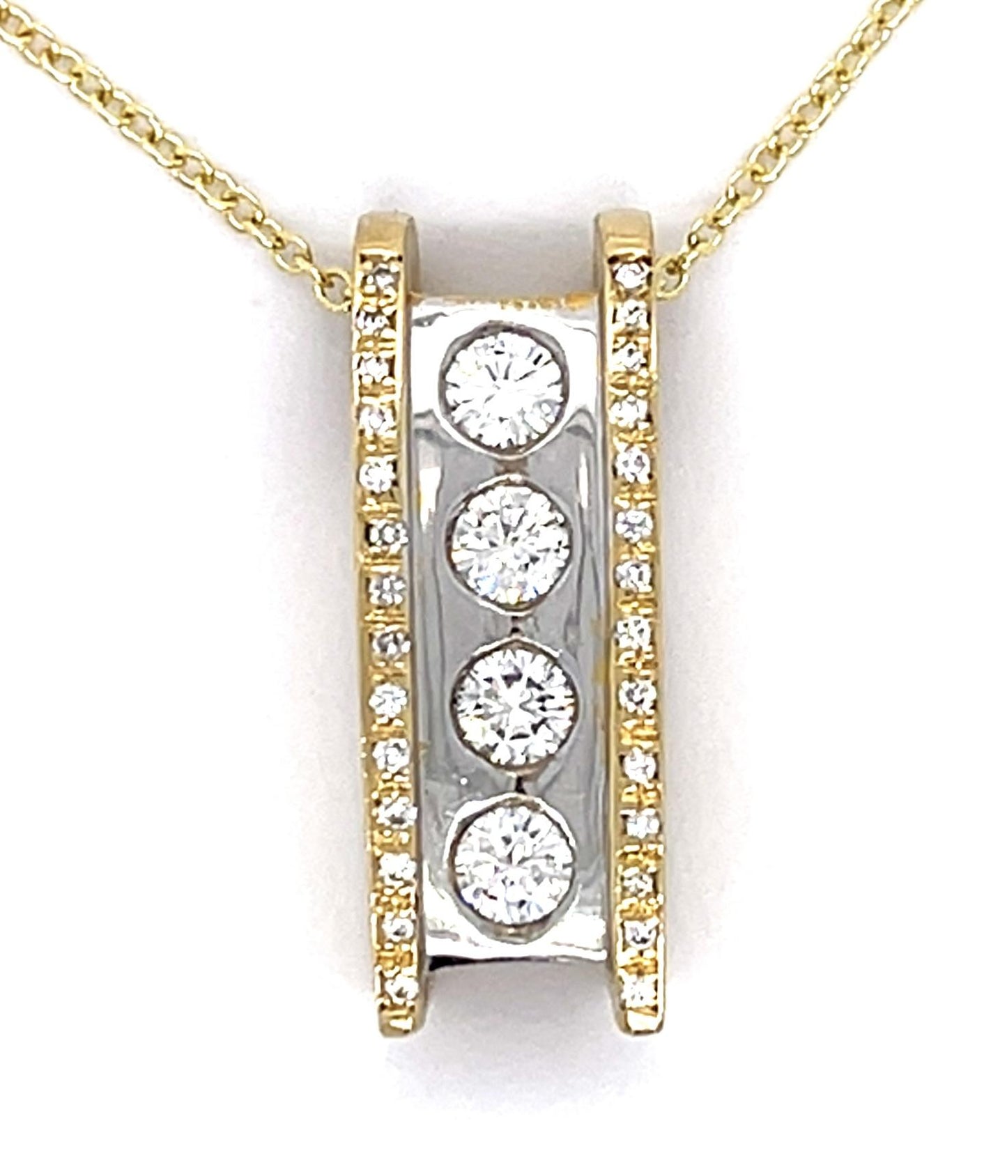 .60ct Center Diamonds 14K 2 Tone Pendant