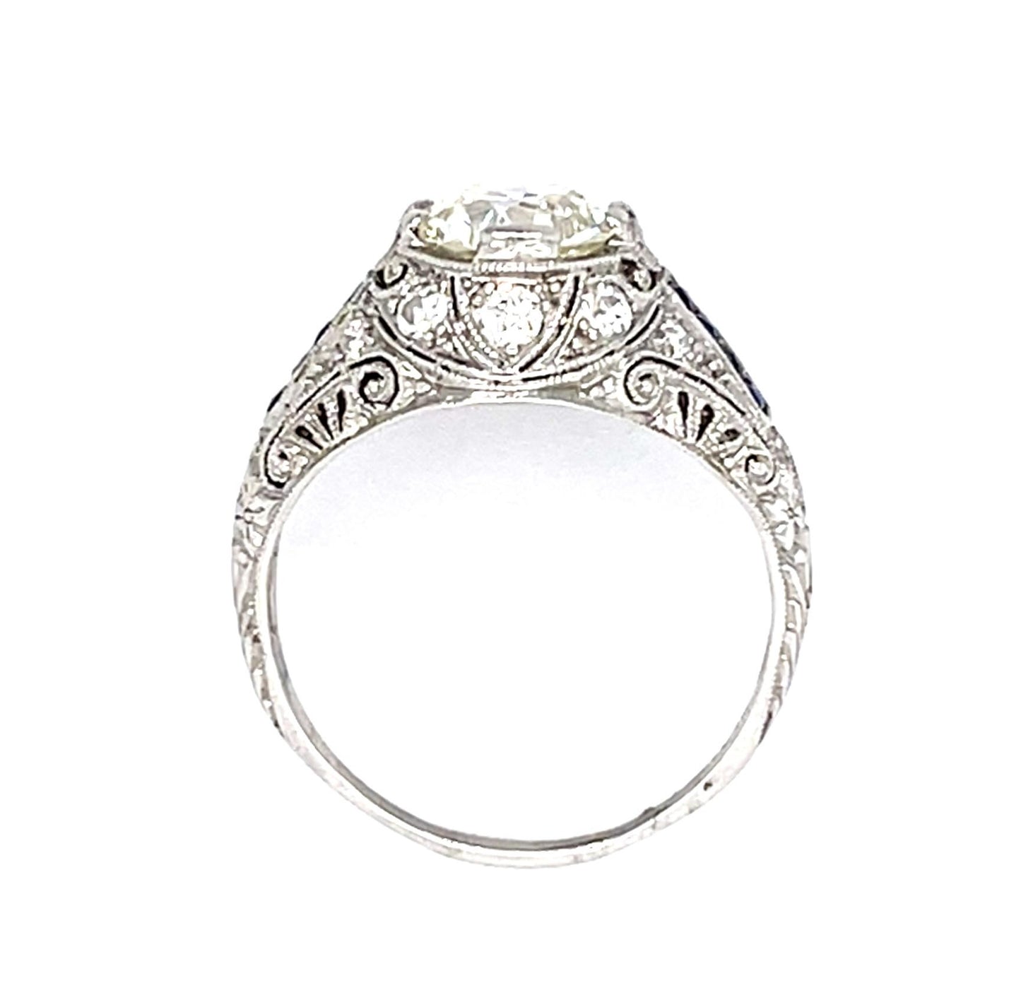 1.35ct European-cut Diamond Art Deco Ring Circa 1920s Sd .42ct
