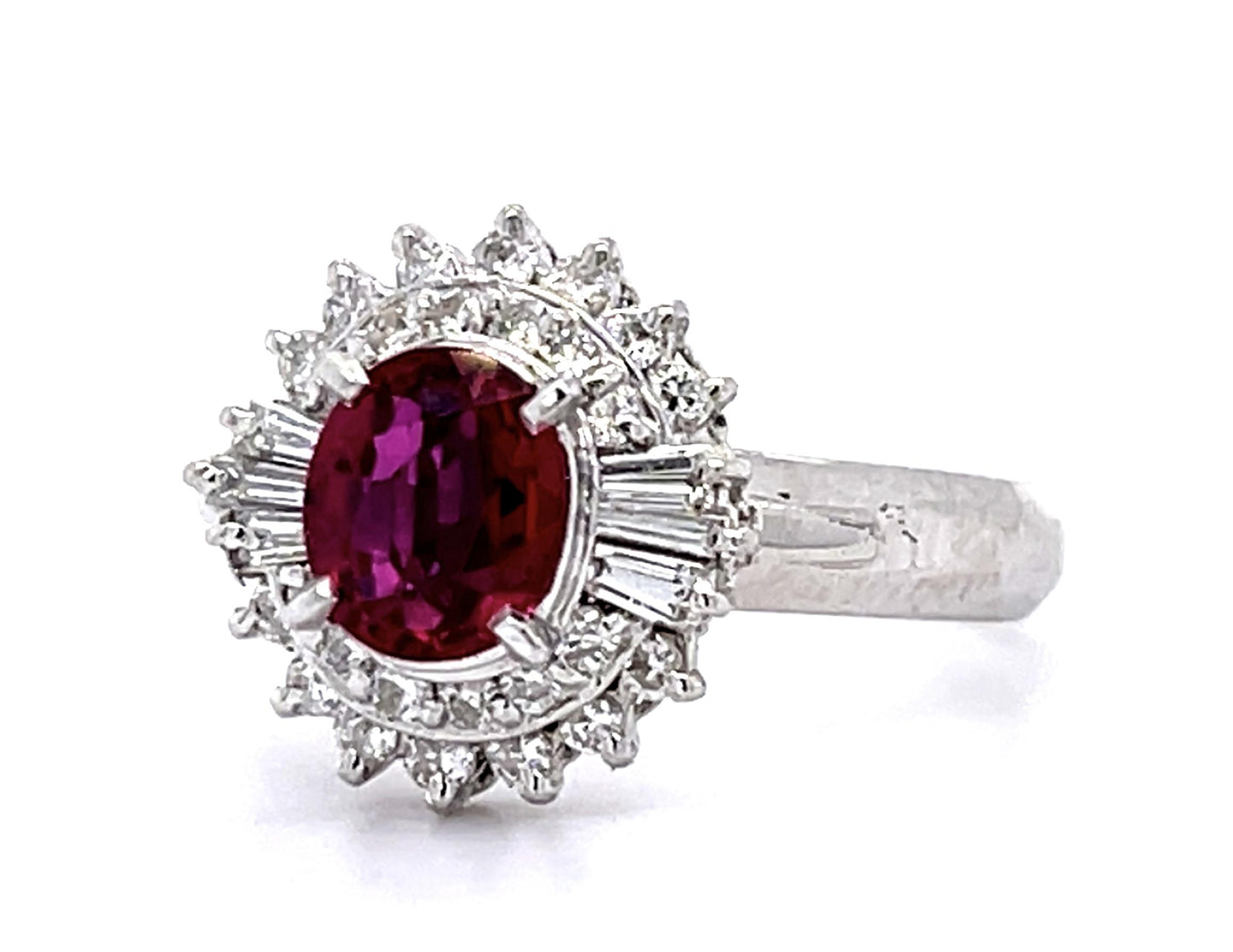 .82ct Ruby .39ct Diamond Platinum Ring