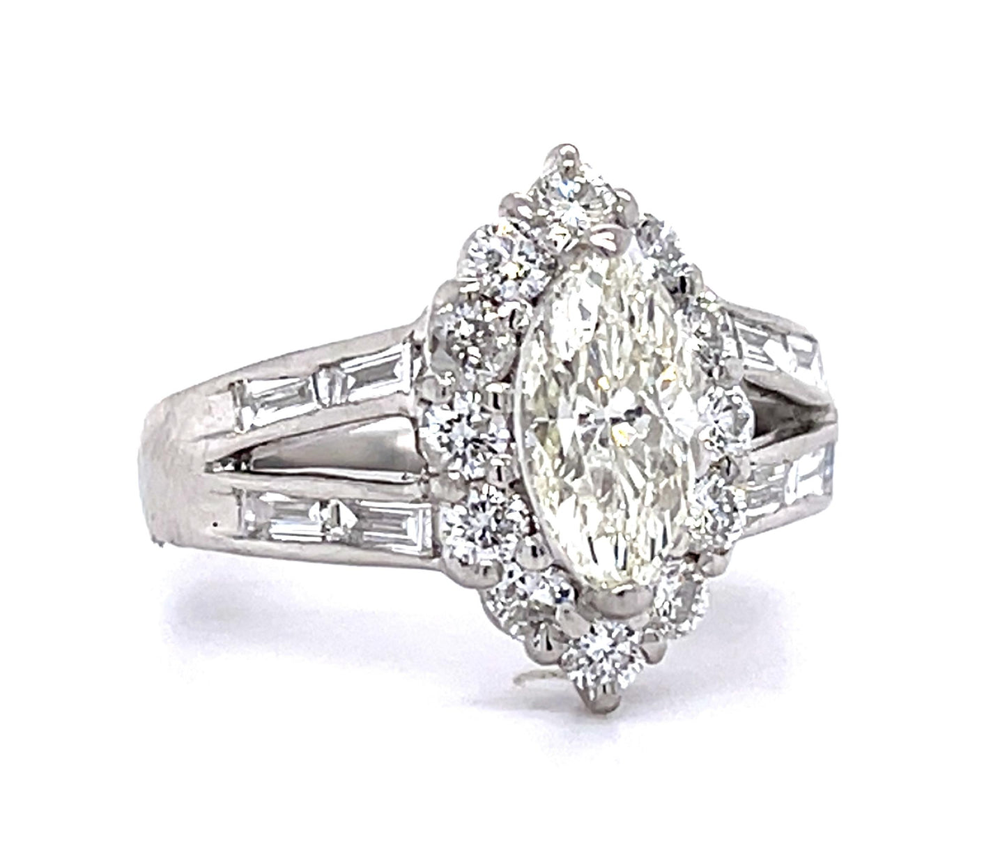 1ct Marquise Diamond Platinum Ring