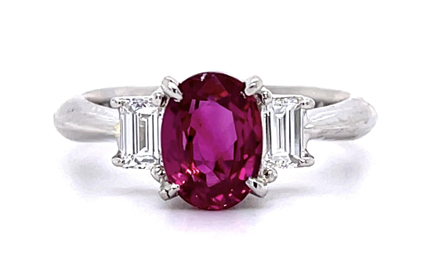 1.71ct Ruby .48ct Diamond Platinum Ring