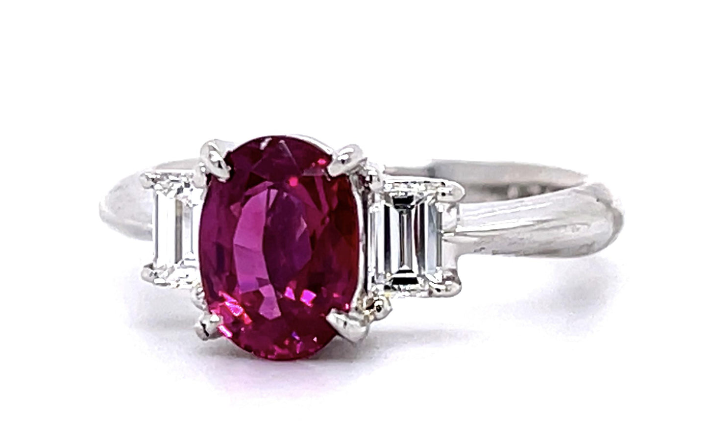 1.71ct Ruby .48ct Diamond Platinum Ring