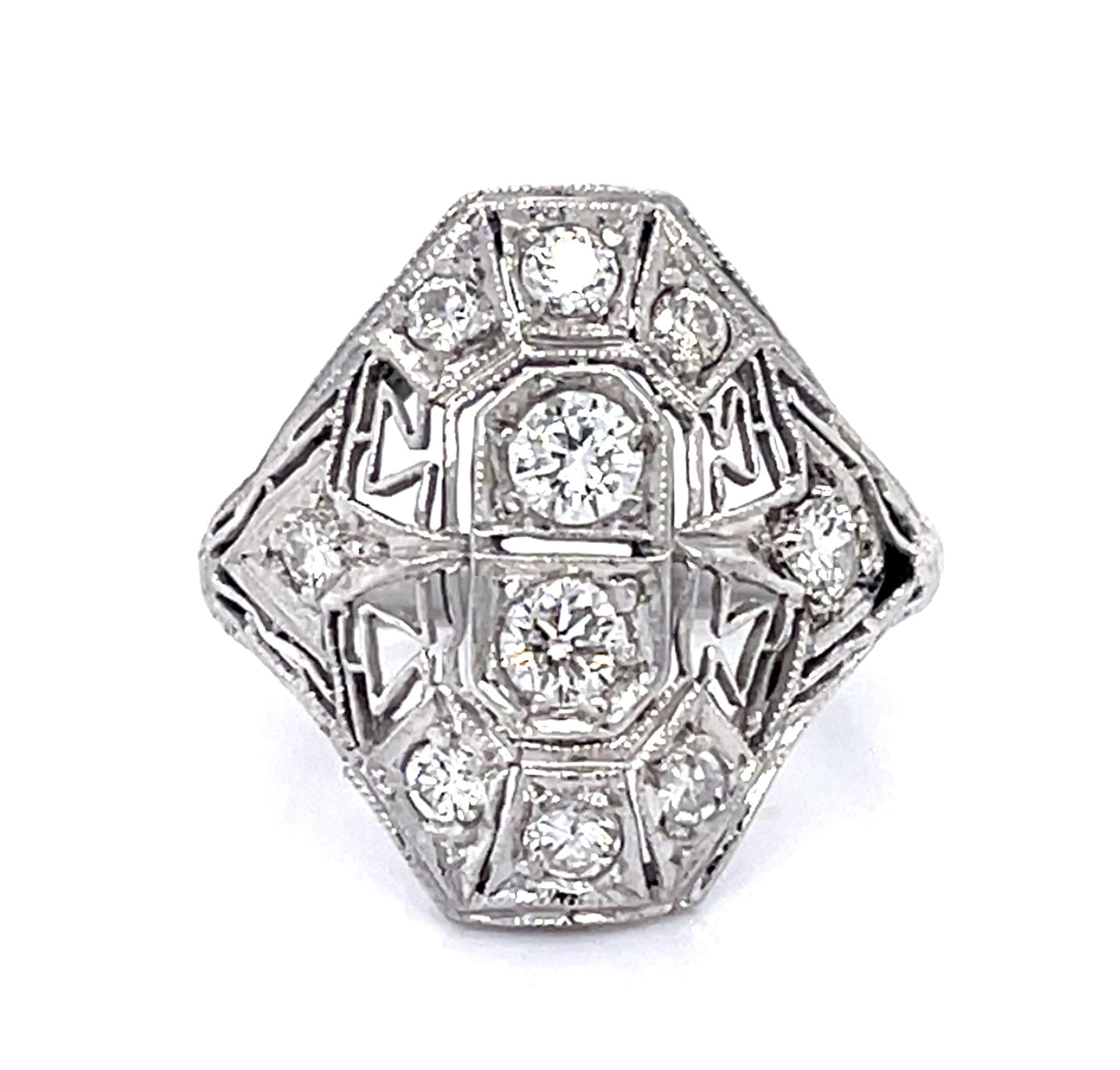 Art Deco .70ct Diamond Platinum Ring (Vintage 1930s)