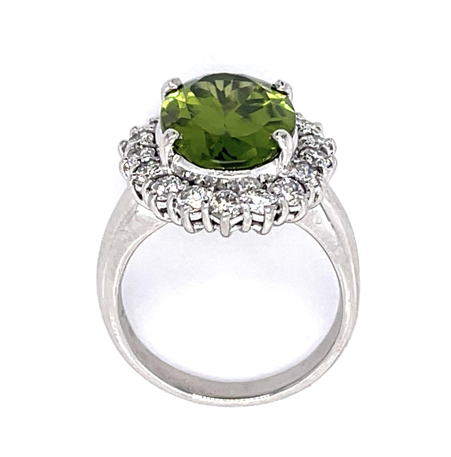 5.99ct Peridot 1.09ct Diamond Platinum Ring
