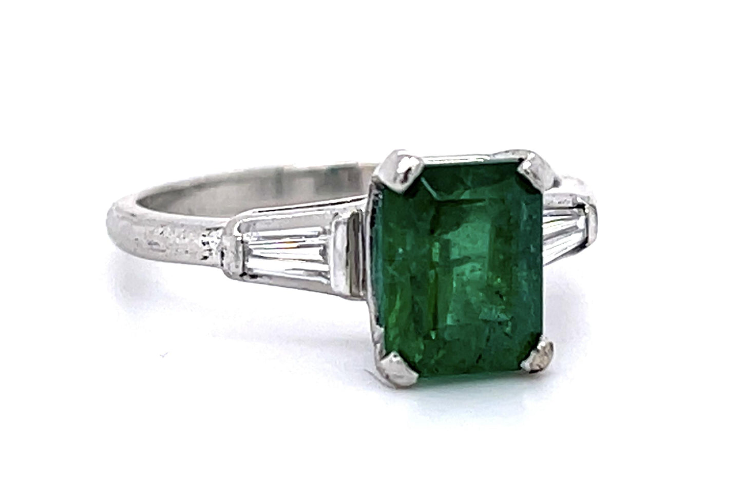 1.84ct Emerald Exact .30ct Diamond Platinum Ring