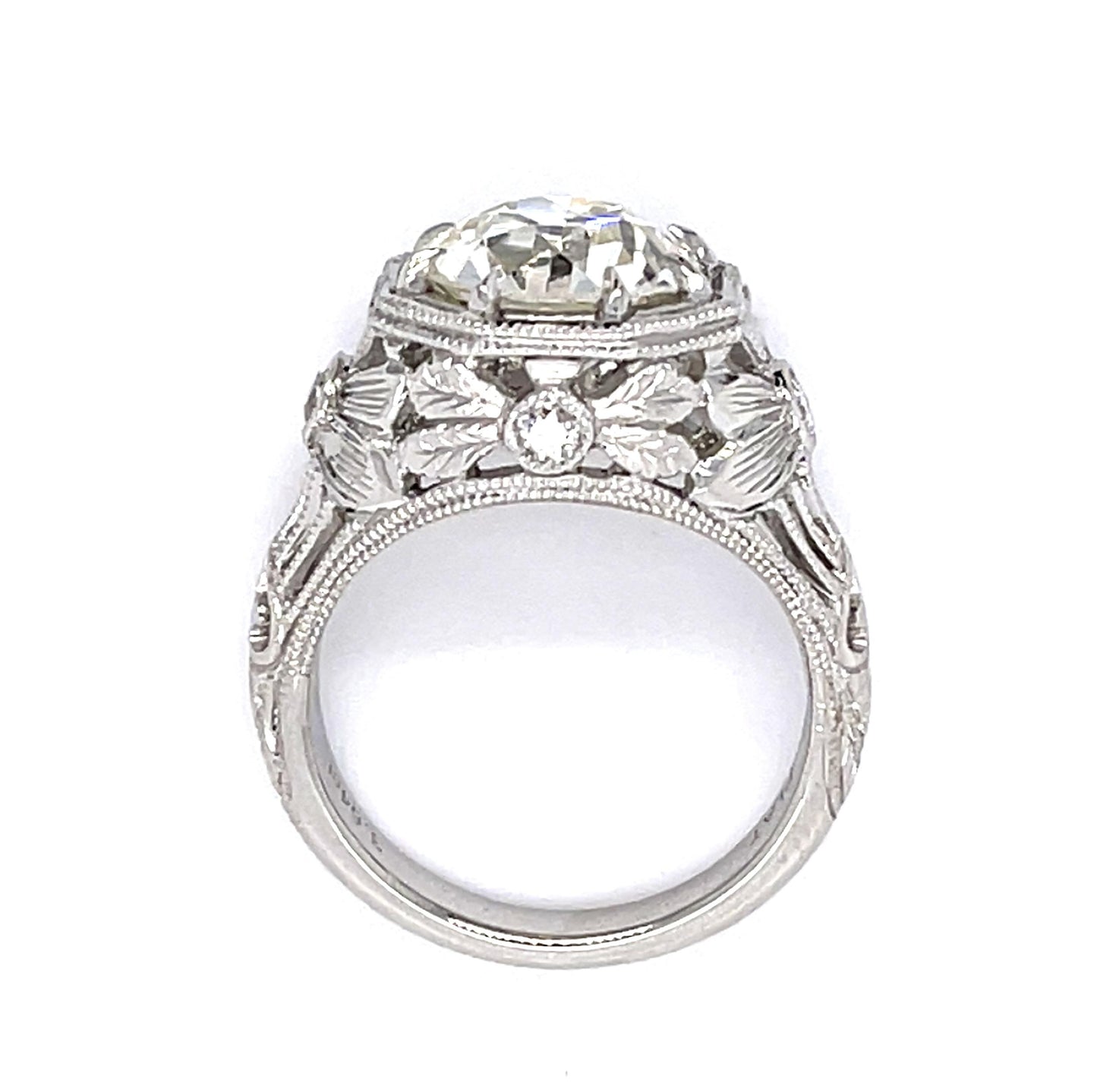 3.64ct K VS1 Old European Diamond Platinum Ring