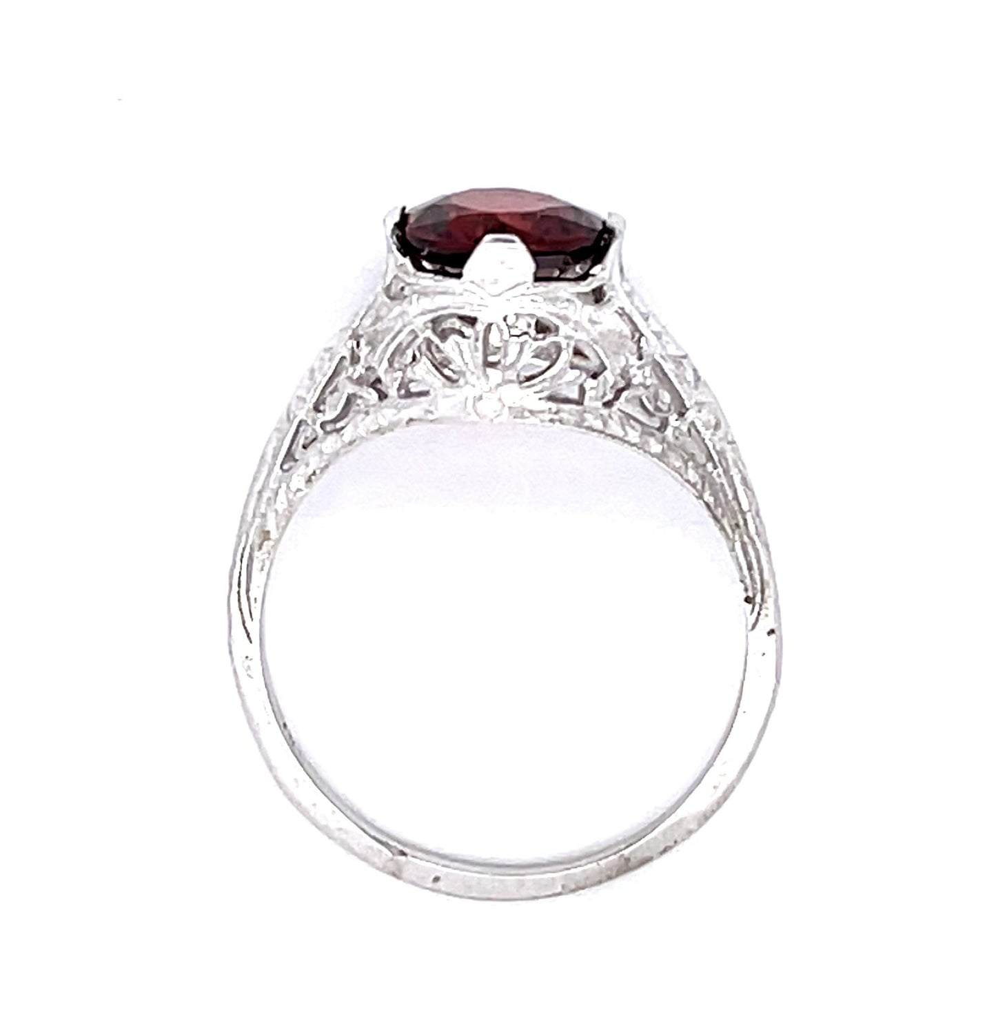 Art Deco 1.56ct Garnet 18KW Ring (Vintage 1930s)