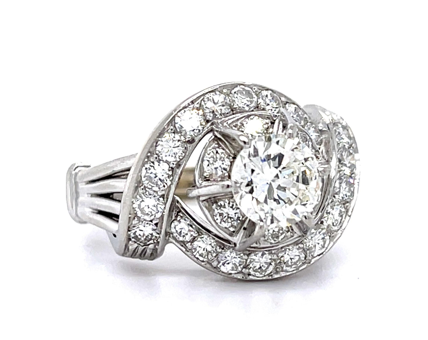 1ct Center Diamond Platinum Ring 1.40ct SD