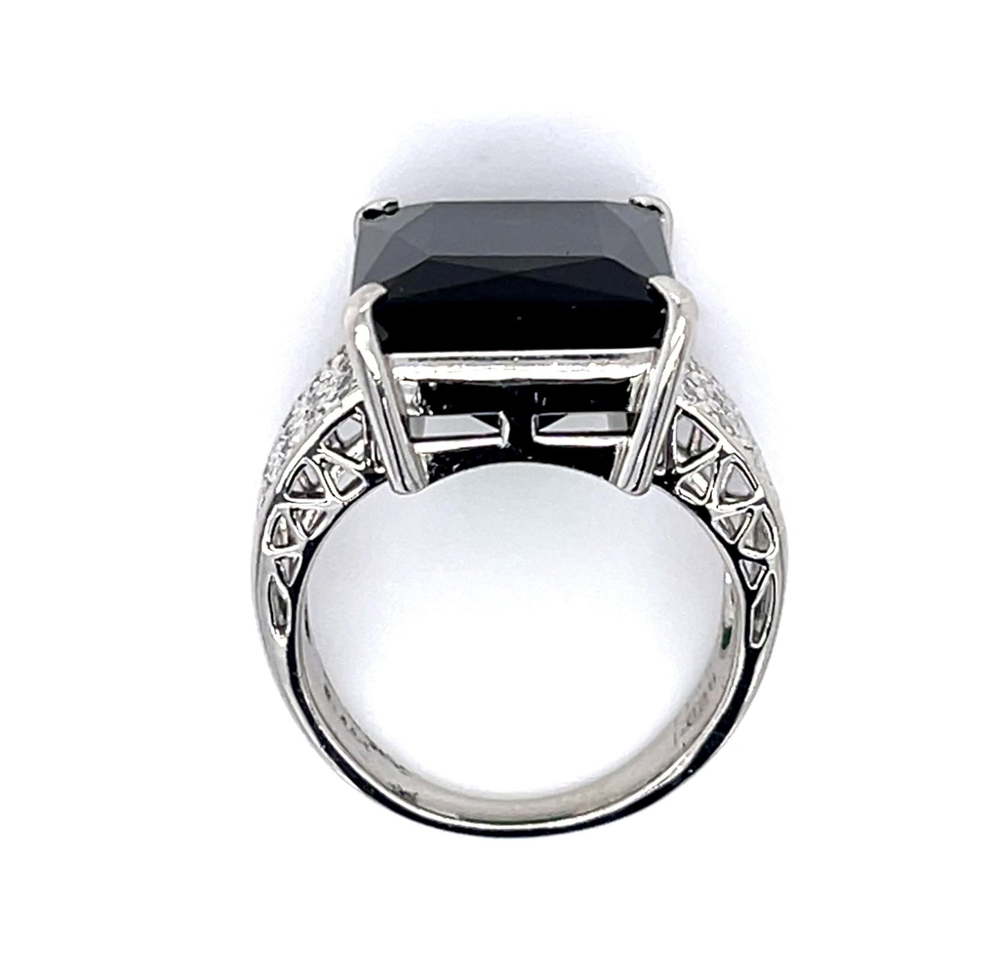11.45ct Green Tourmaline .28ct Diamond Platinum Ring