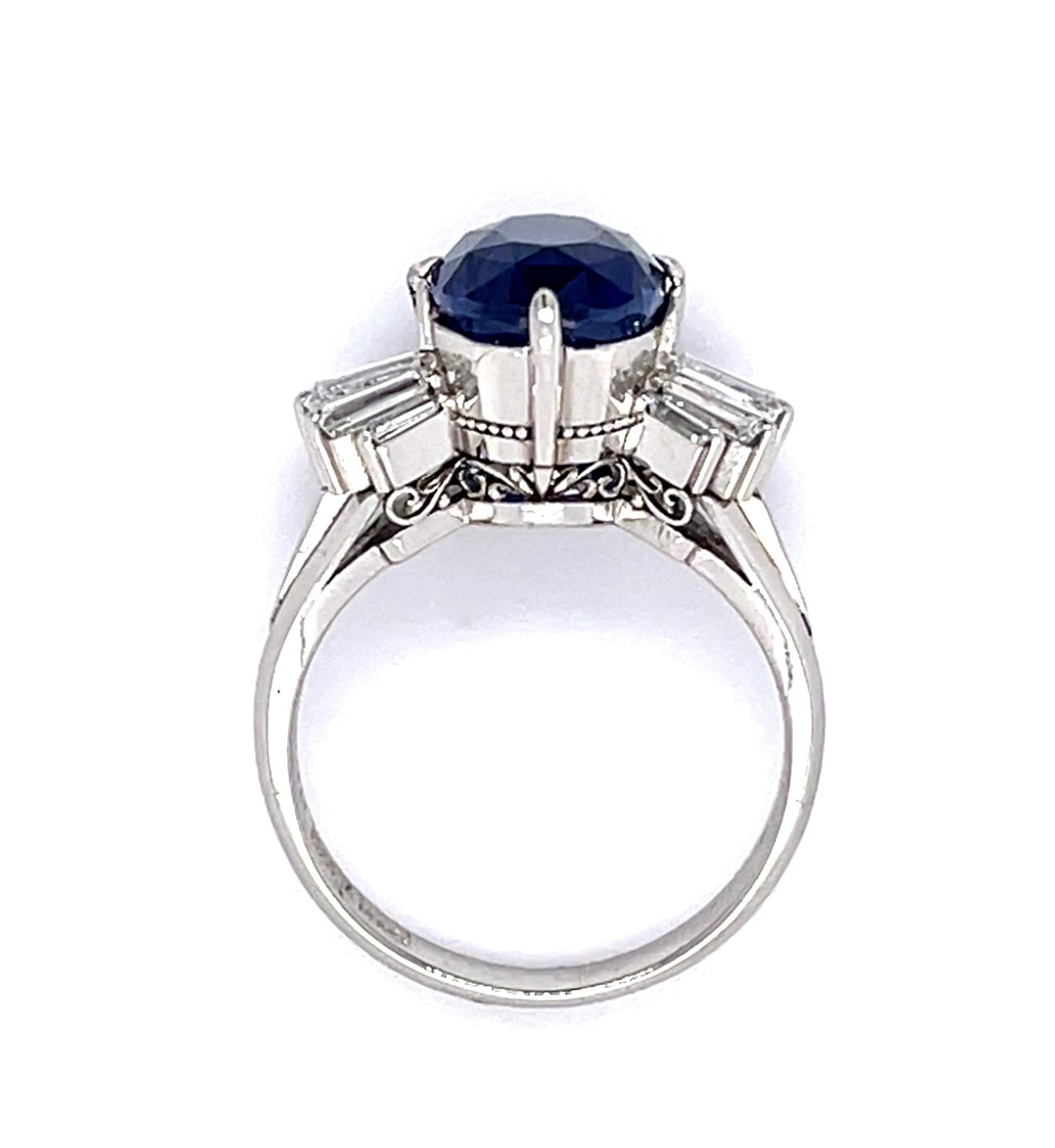 4.81ct Sri Lanka Ceylon Heated Sapphire .60ct Diamond Platinum Ring