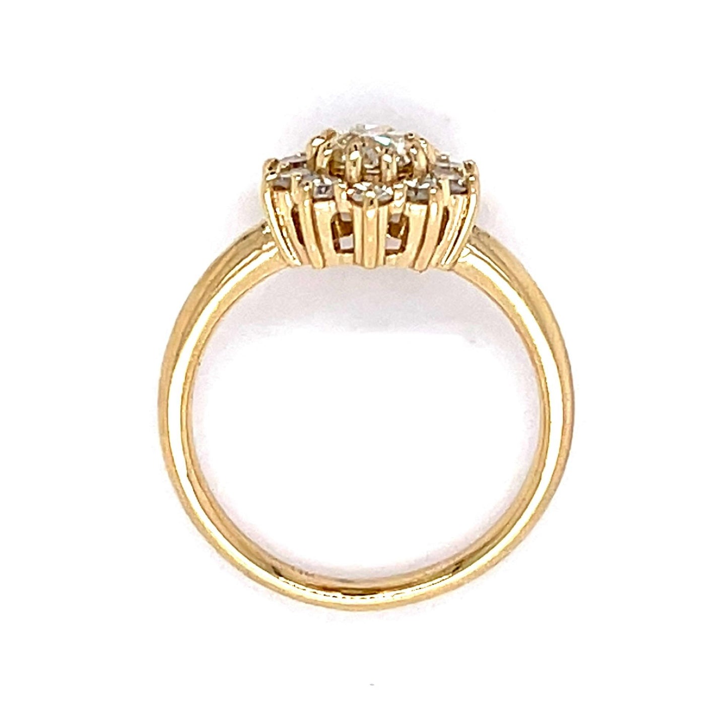 .50ct Old European Center Diamond 14KY Ring .47ct SD