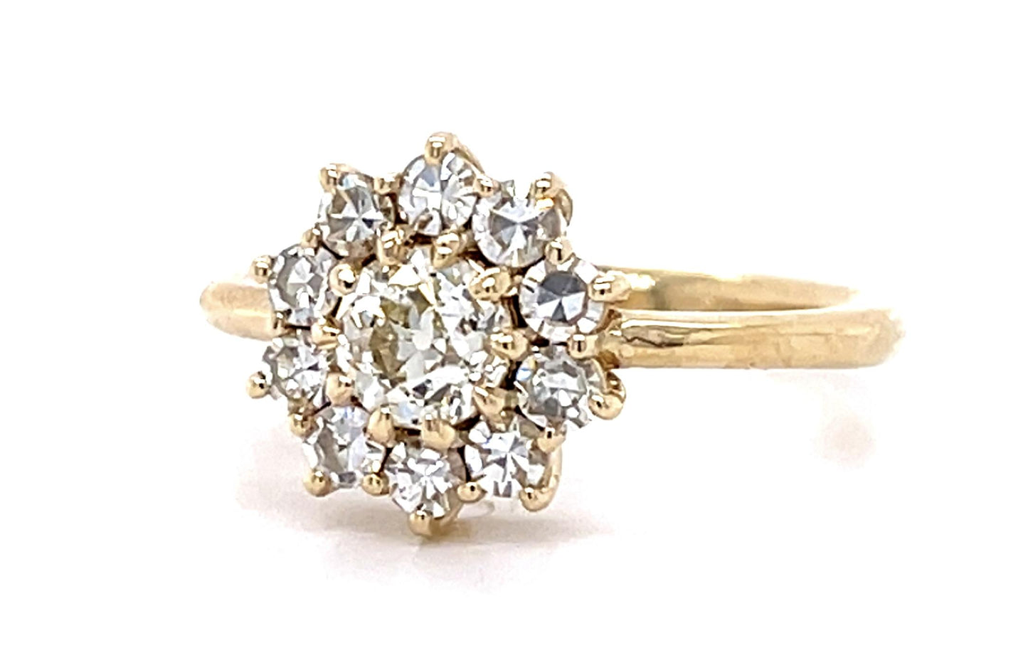 .50ct Old European Center Diamond 14KY Ring .47ct SD