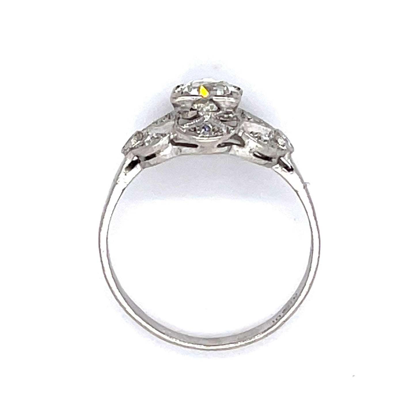 Art Deco PT .65ct Old Euro Diamond H VS1 (No Cert) Ring (Vintage 1930s)