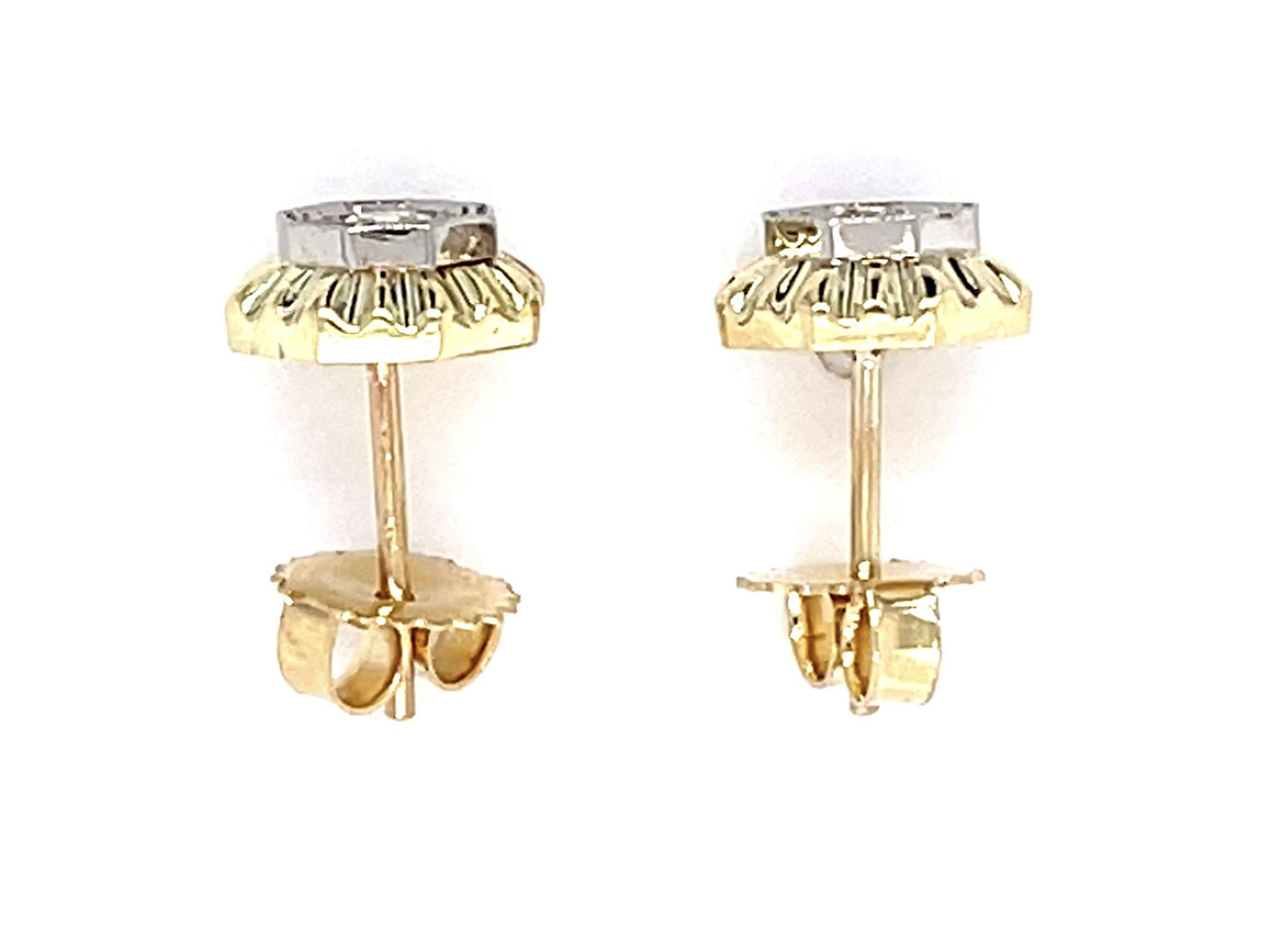 .30ct Diamond 14KY Two Tone Stud Earrings