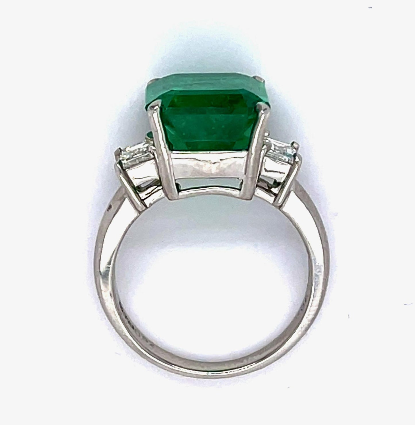 6.68ct F2 Colombian Emerald .52ct Diamond Platinum Ring