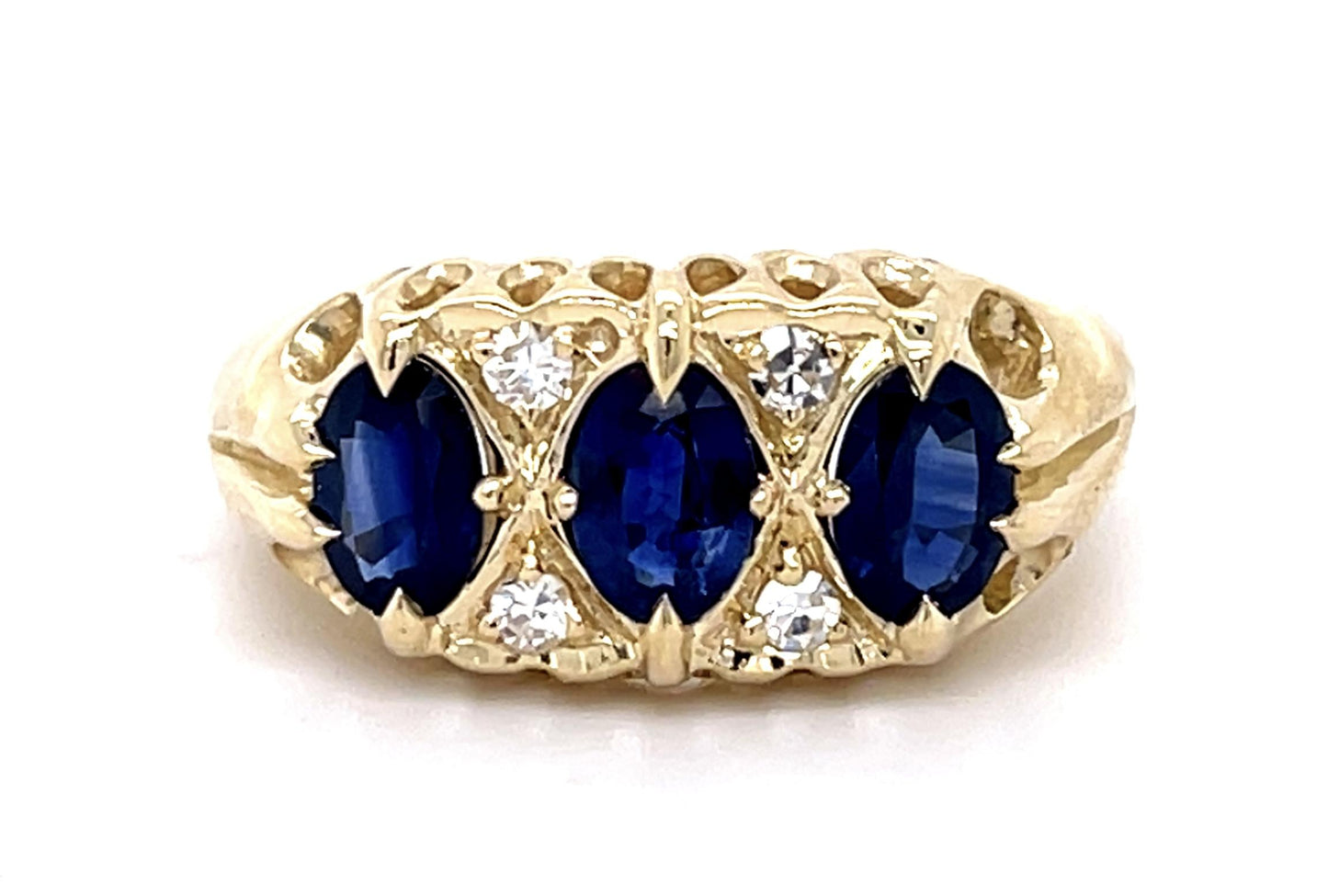 1.75ct Sapphire .12ct Diamond 14KY Ring