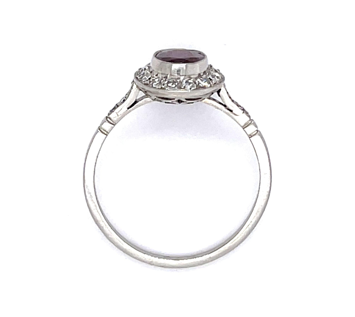 .89ct Oval Ruby .54ct Diamond Platinum Handmade Ring