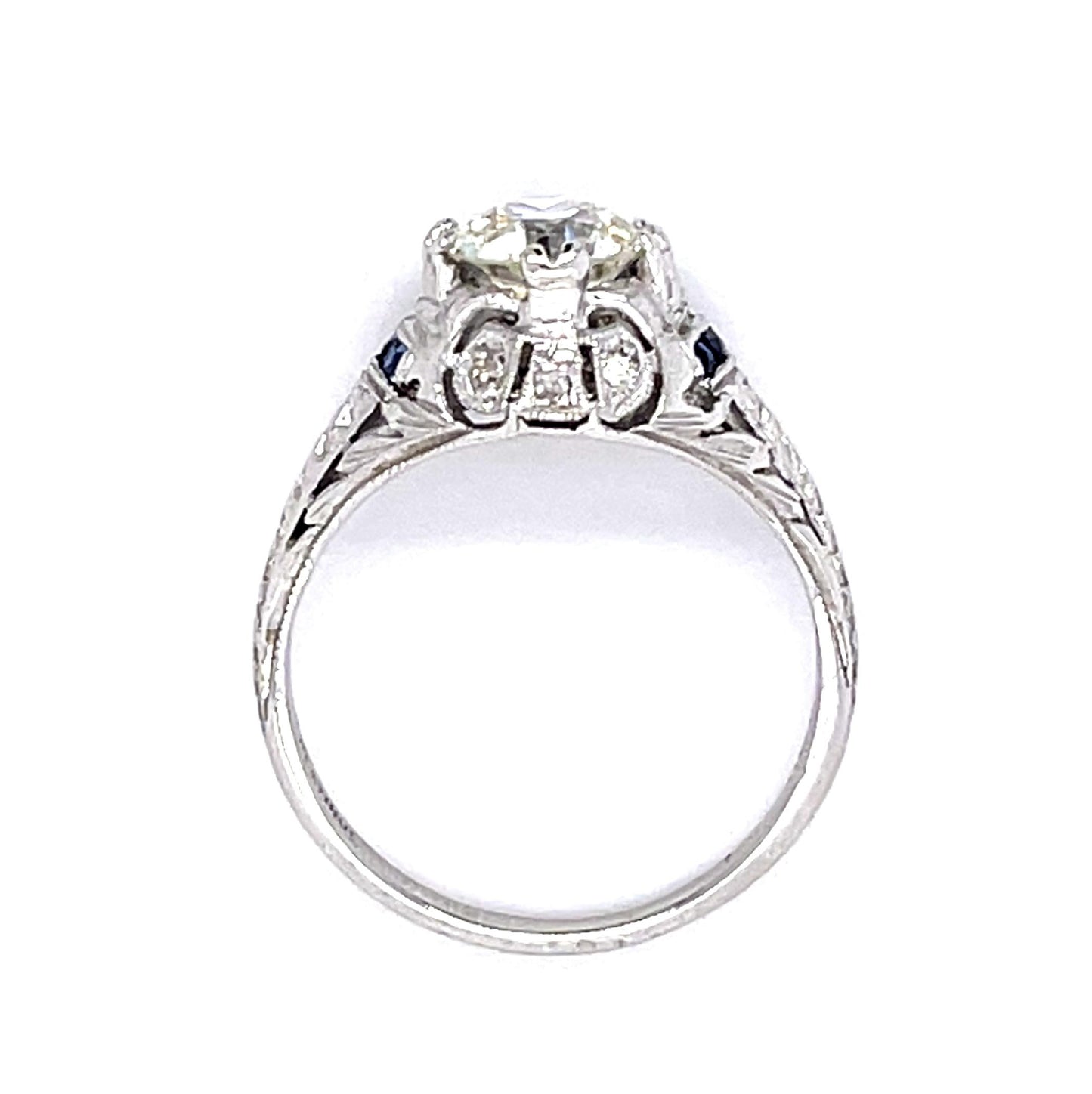 Original Art Deco 1.15ct Old European Diamond Platinum Ring (Antique 1920s)