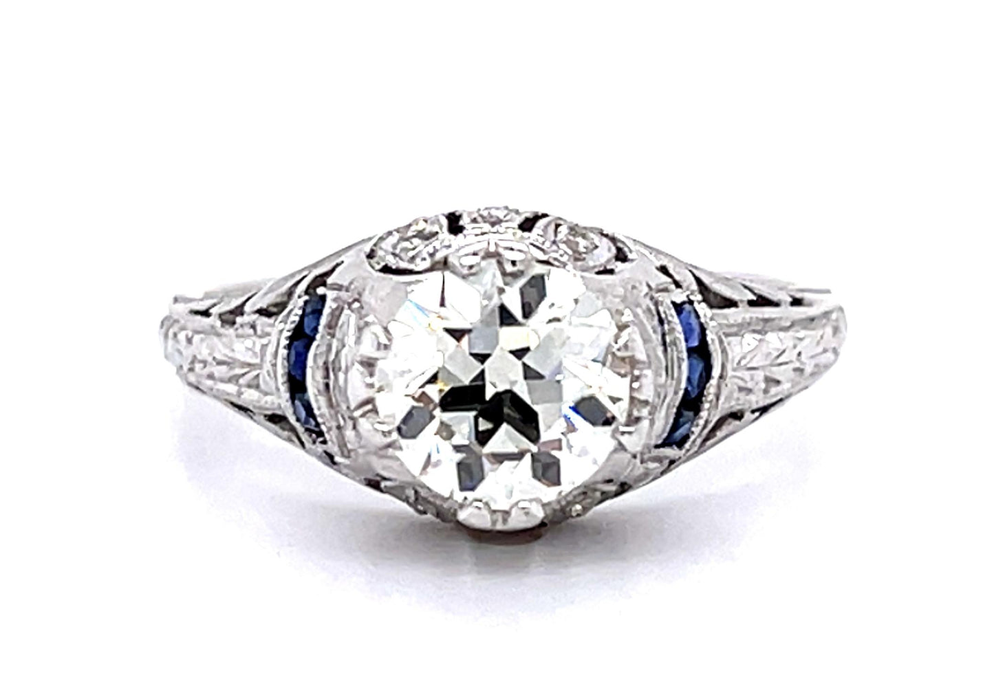 Original Art Deco 1.15ct Old European Diamond Platinum Ring (Antique 1920s)