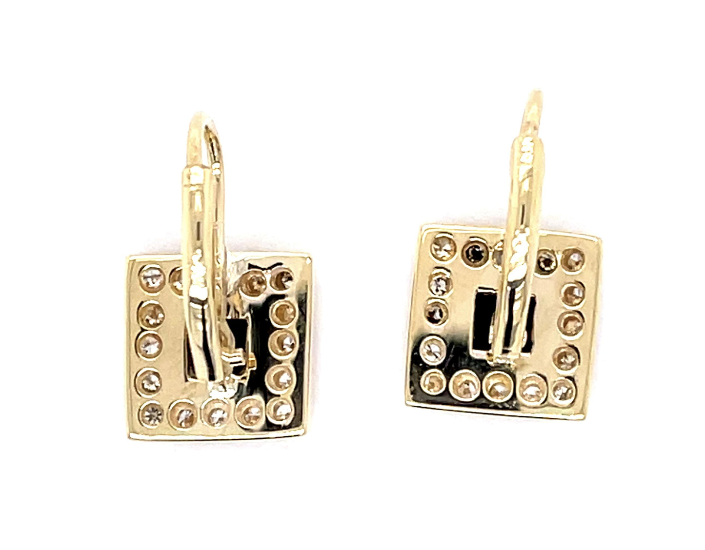 Inlaid Opal .32ct Diamond 14KY Earrings