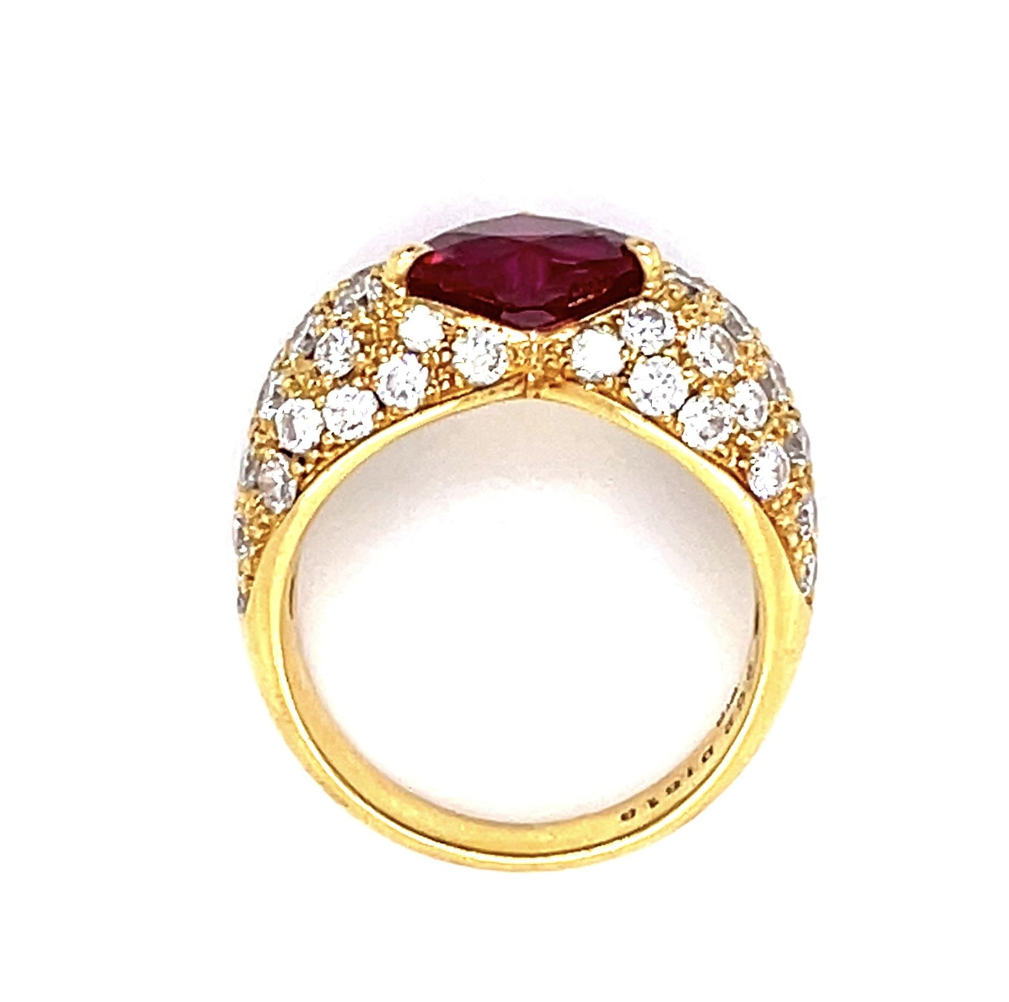 2.02ct Burma Minor Heat Ruby 1.61ct Diamond 18KY Ring