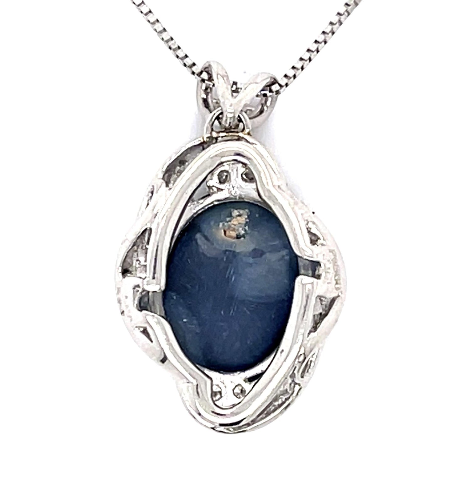 2.93ct Black Australian Opal .13ct Diamond Platinum Pendant 18" Adjustable