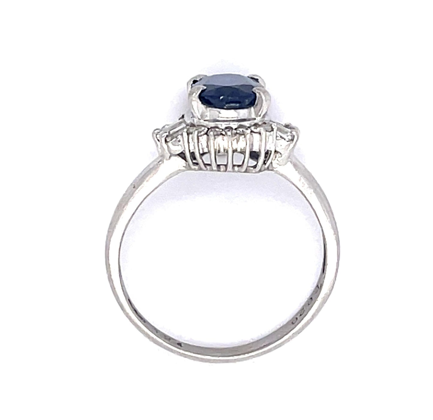 1.24ct No Heat Sapphire (No Cert) .20ct Diamond Platinum Ring 4.50g 6 Size