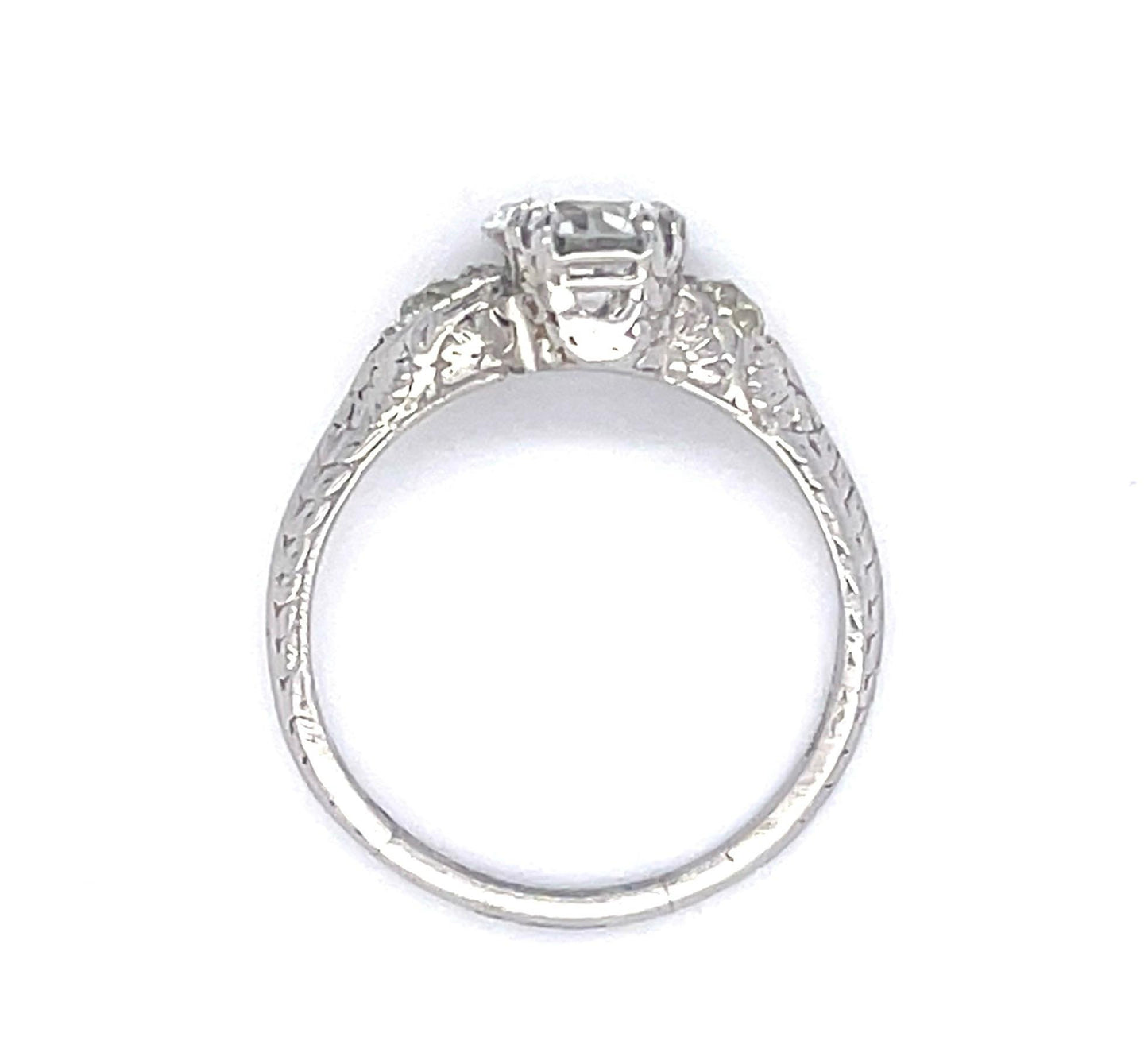 Art Deco (Circa 1930s) .99ct GIA G VS1 Old European Dia .10ct SD Platinum Ring